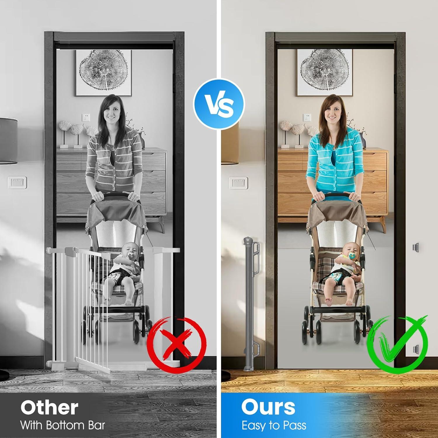 Puerta Retráctil para Bebés SPACEANY 85 x 139.7 cm Gris