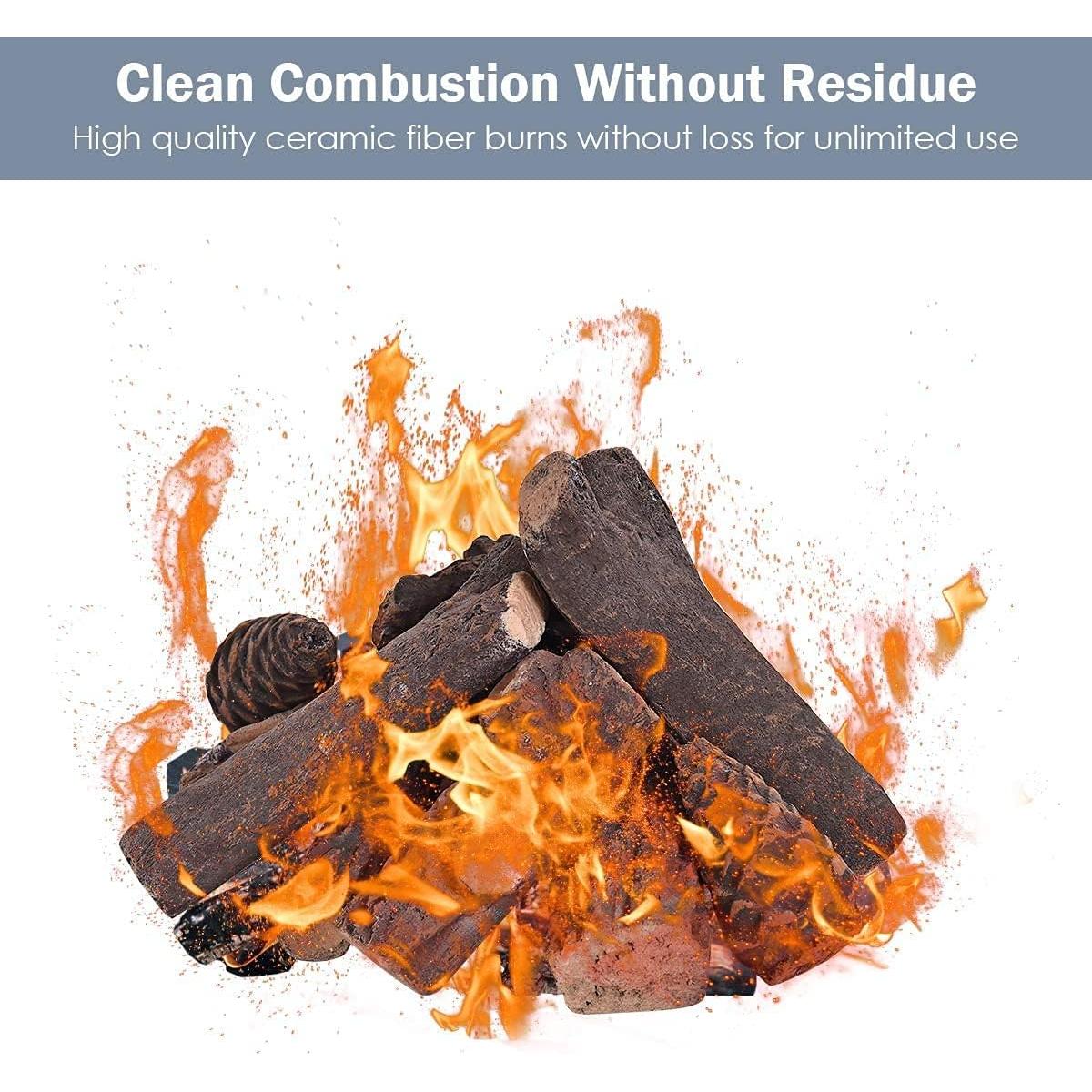 Leños de Cerámica Squareful 9 Piezas para Chimenea