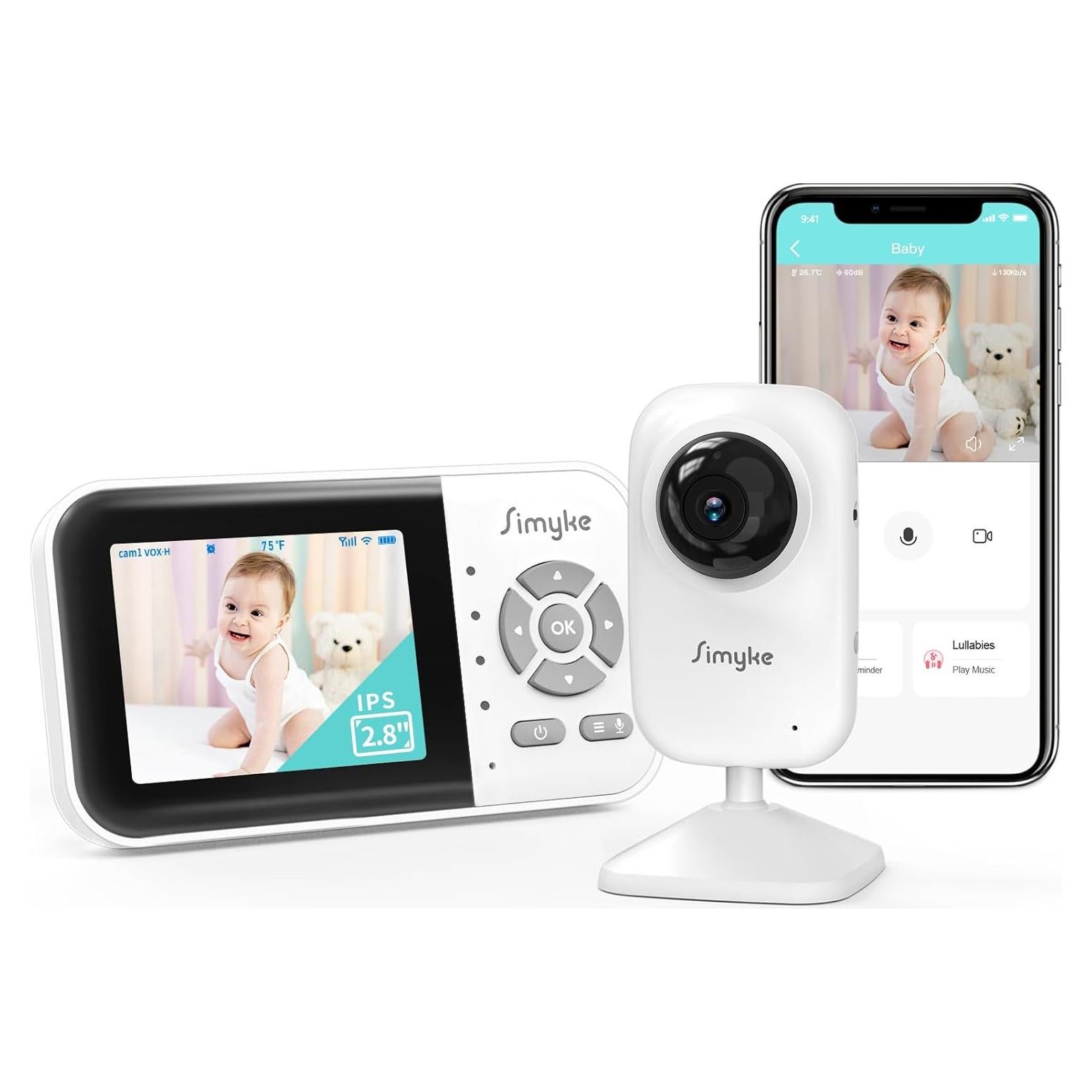 Monitor de Bebé WiFi Simyke BME28-1 Pantalla 7.11 cm