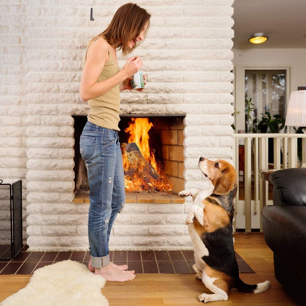 Juego de troncos de cerámica Goplus para chimeneas 9 PCS