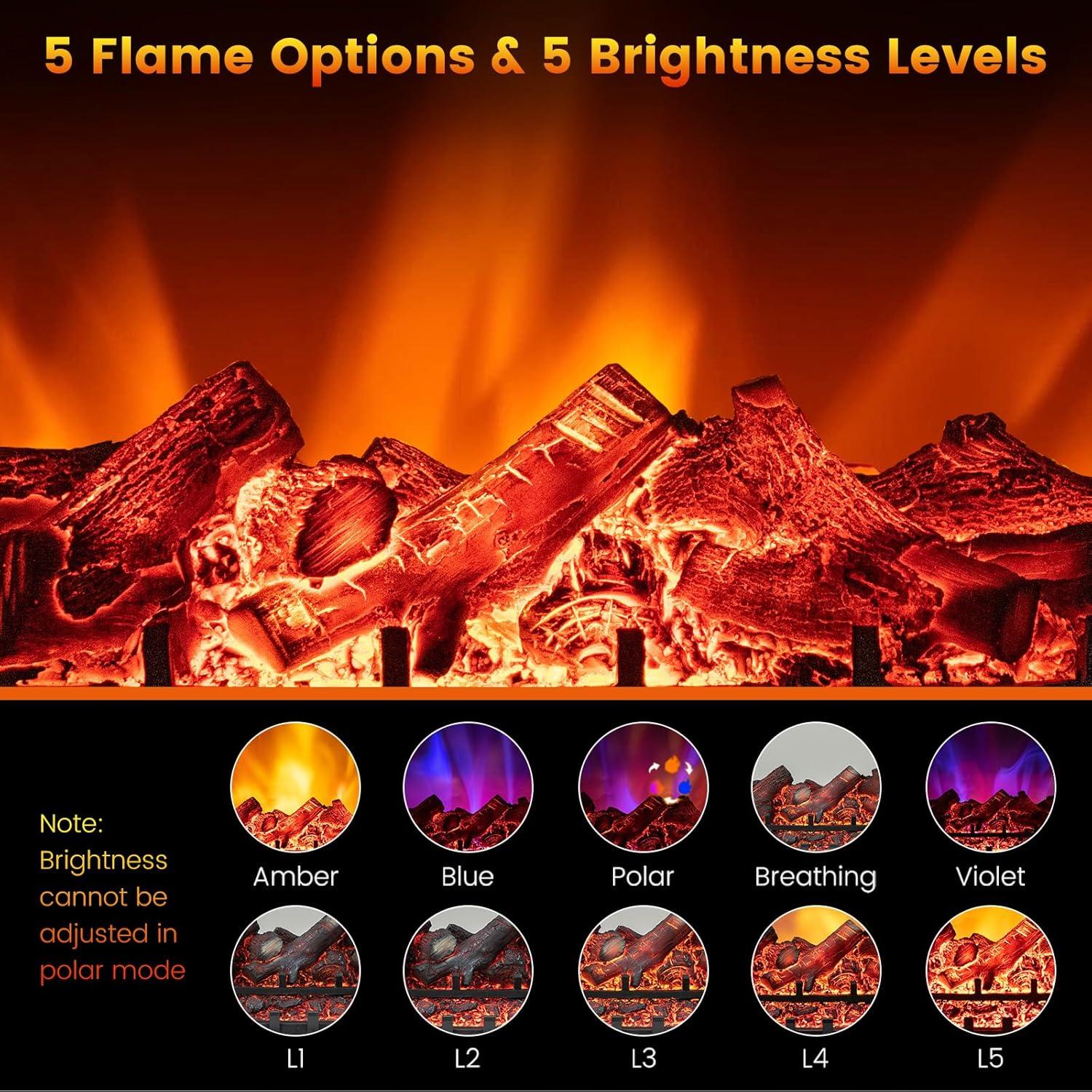 Calentador de Chimenea Eléctrica MAT EXPERT 1500W Negro