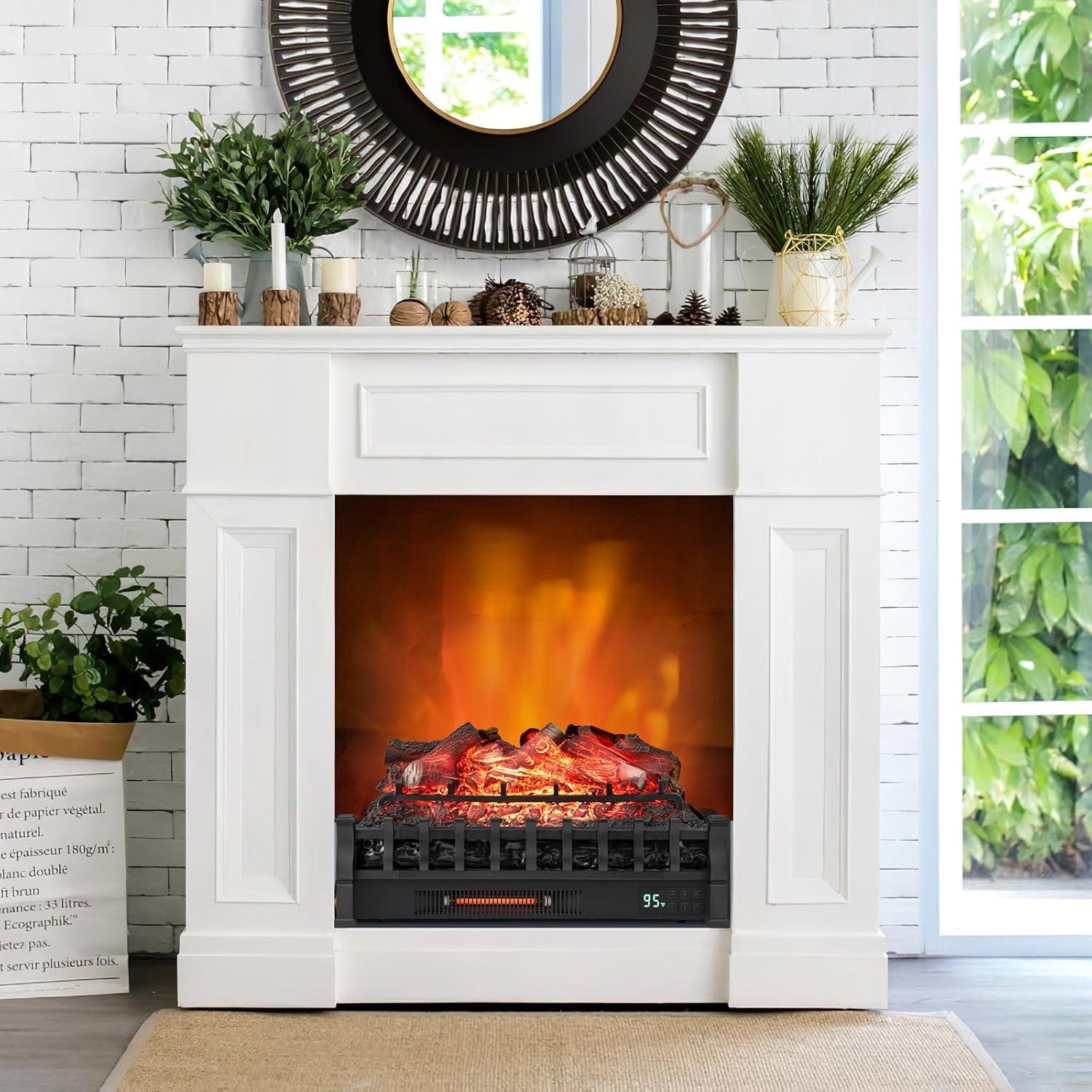 Calentador de Chimenea Eléctrica MAT EXPERT 1500W Negro