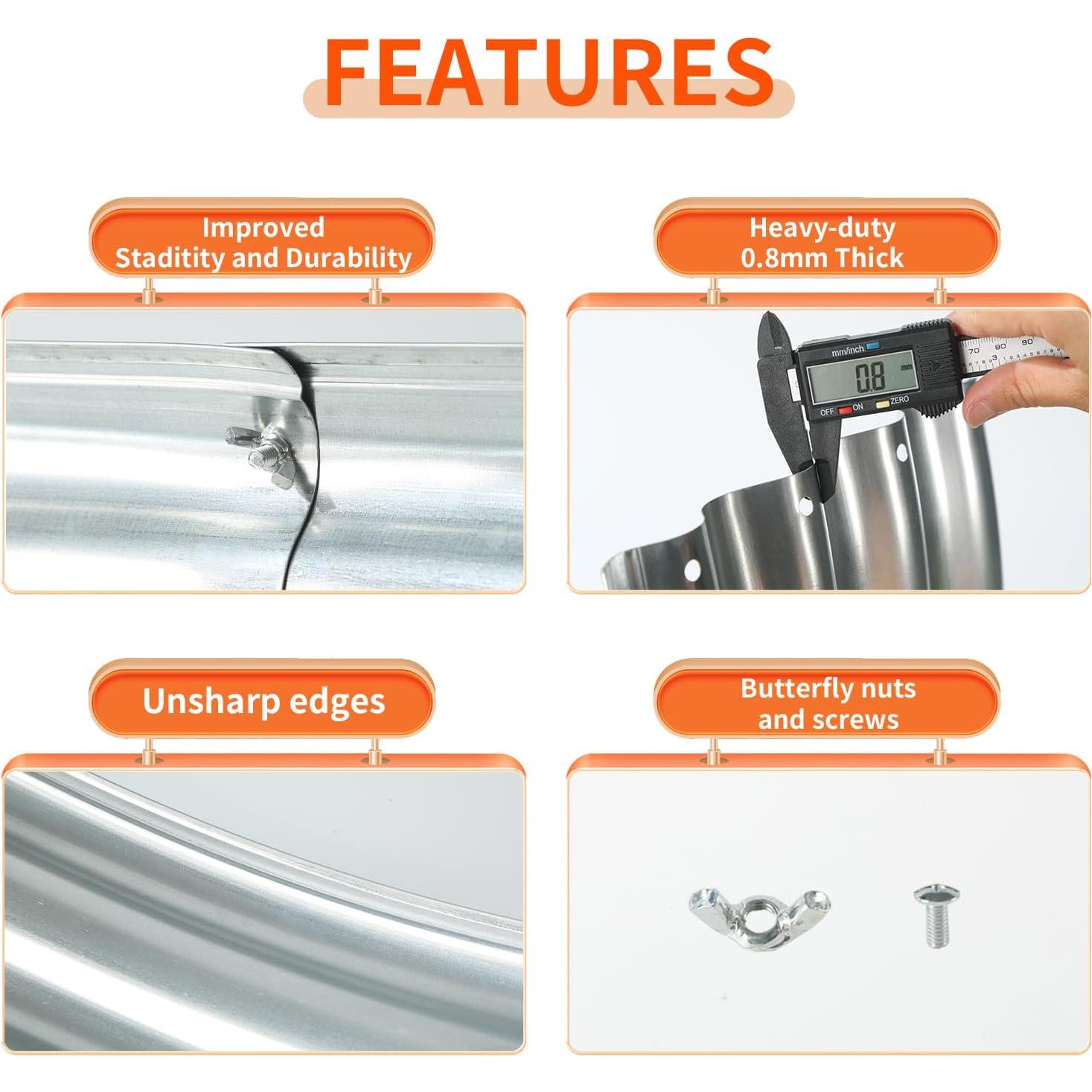 Anillo de Fuego YSEJOMP Redondo 91 cm Galvanizado Plata