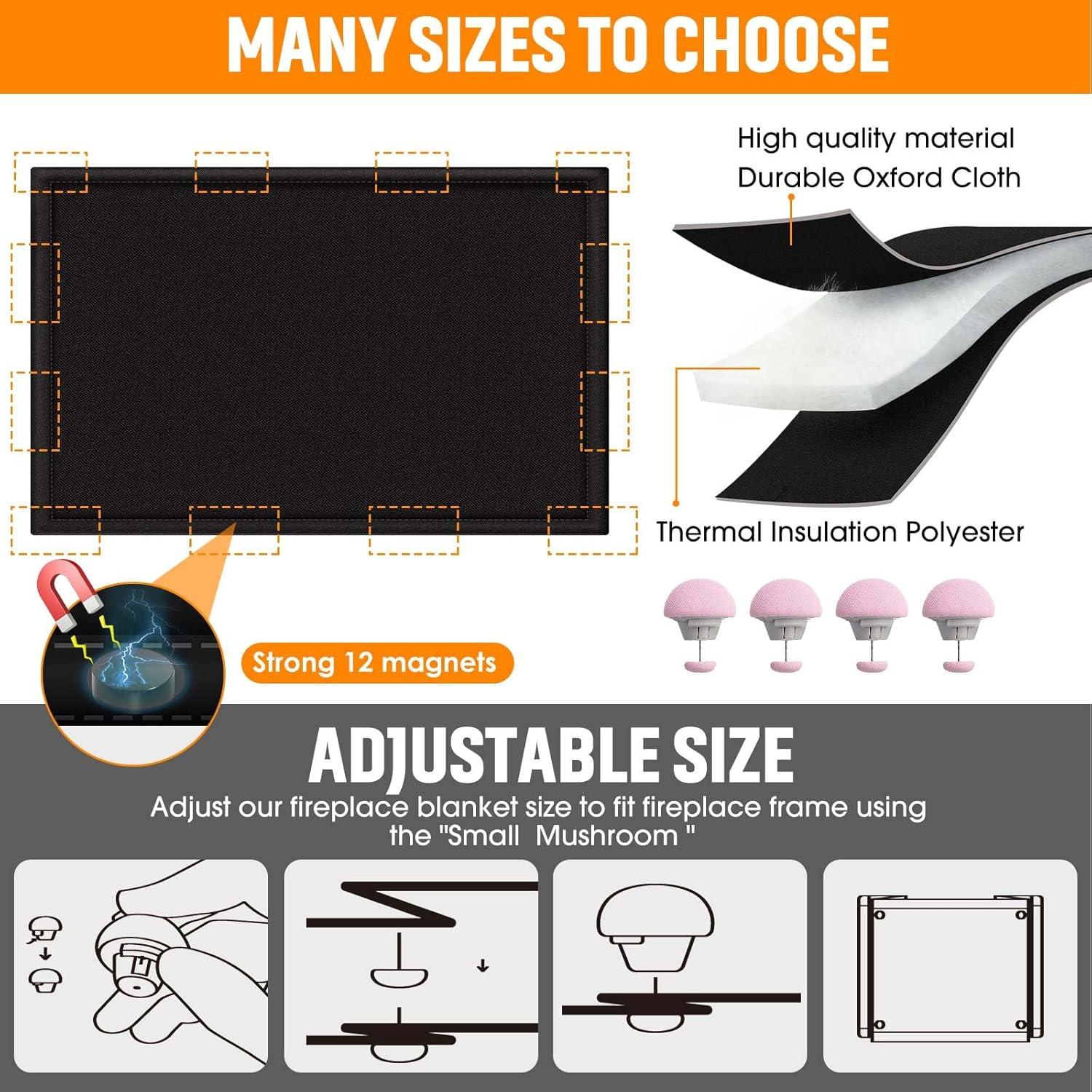 Cubierta Magnética CADARA 90x90 cm para Chimenea Ajustable