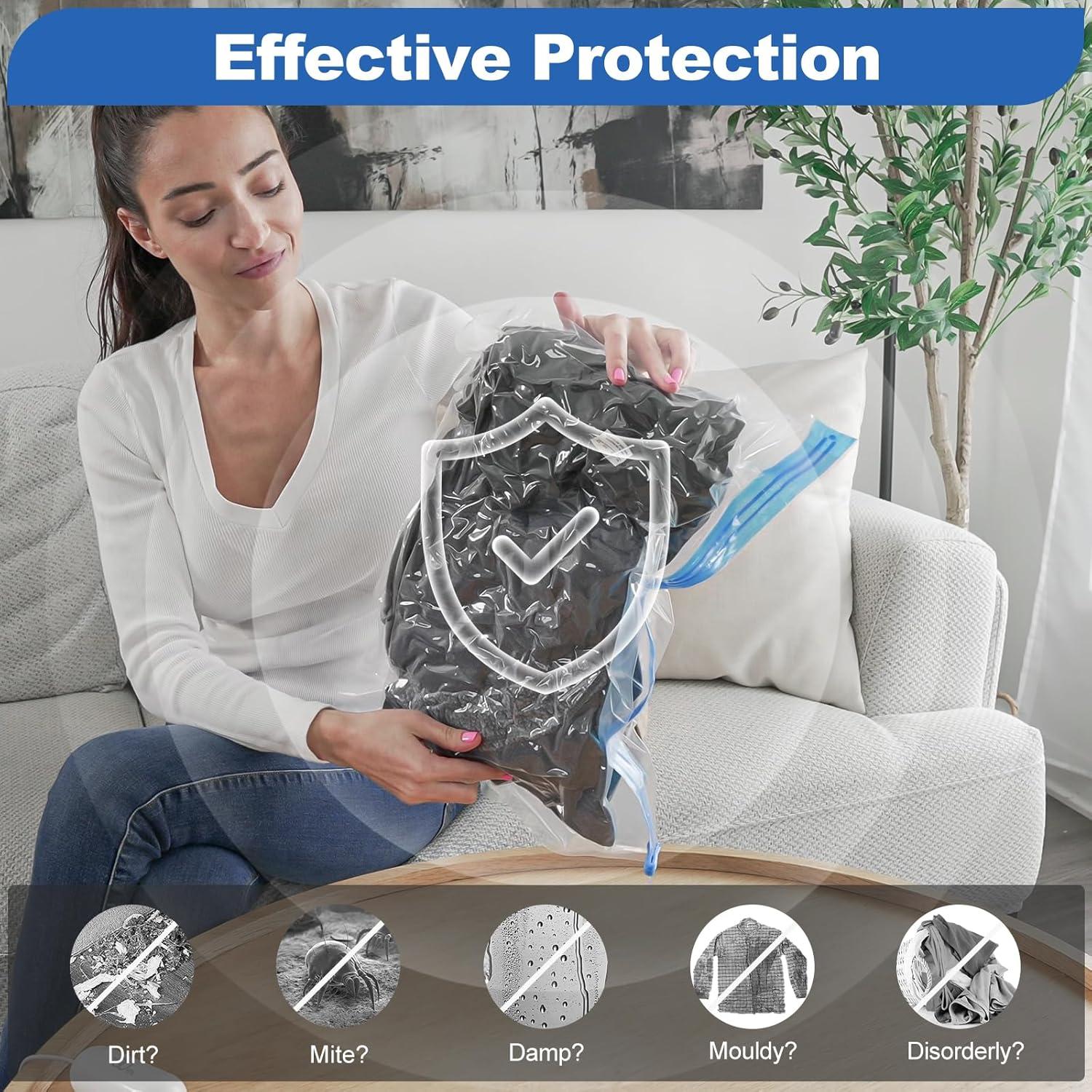 Bolsas de Almacenamiento al Vacío VMSTR con Bomba USB - 8 Piezas