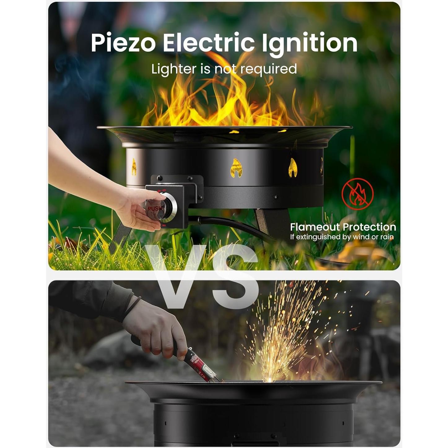 Hoguera de Propano Ciays 61 cm con Parrilla y Plegable