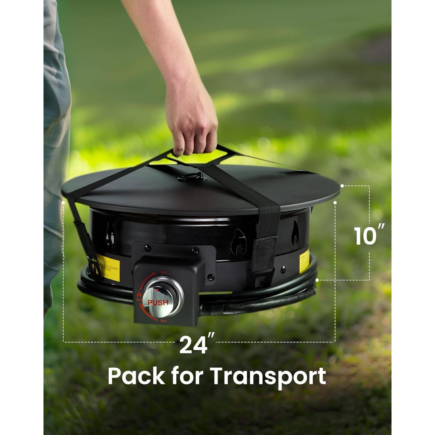 Hoguera de Propano Ciays 61 cm con Parrilla y Plegable