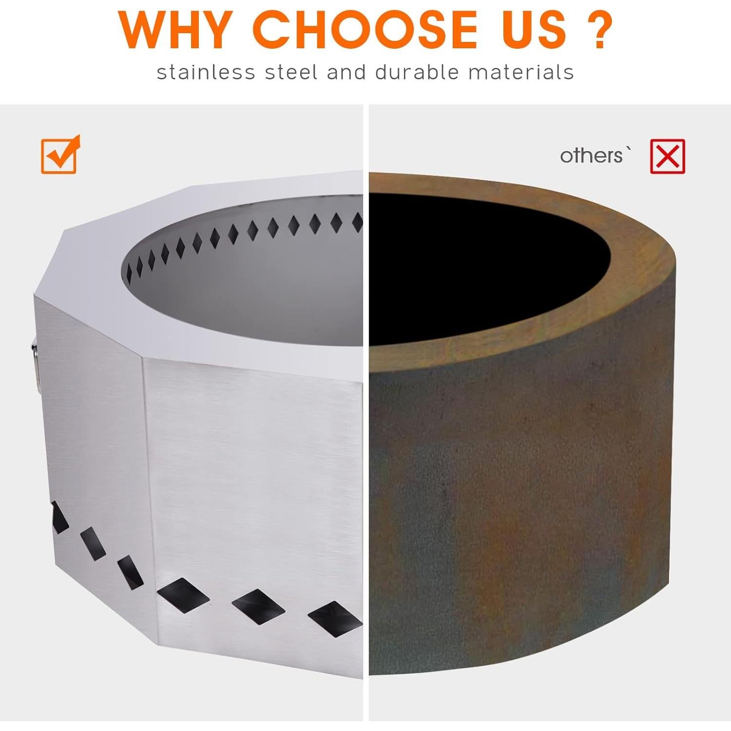 Hoguera Portátil INNO STAGE 53 cm Acero Inoxidable Sin Humo