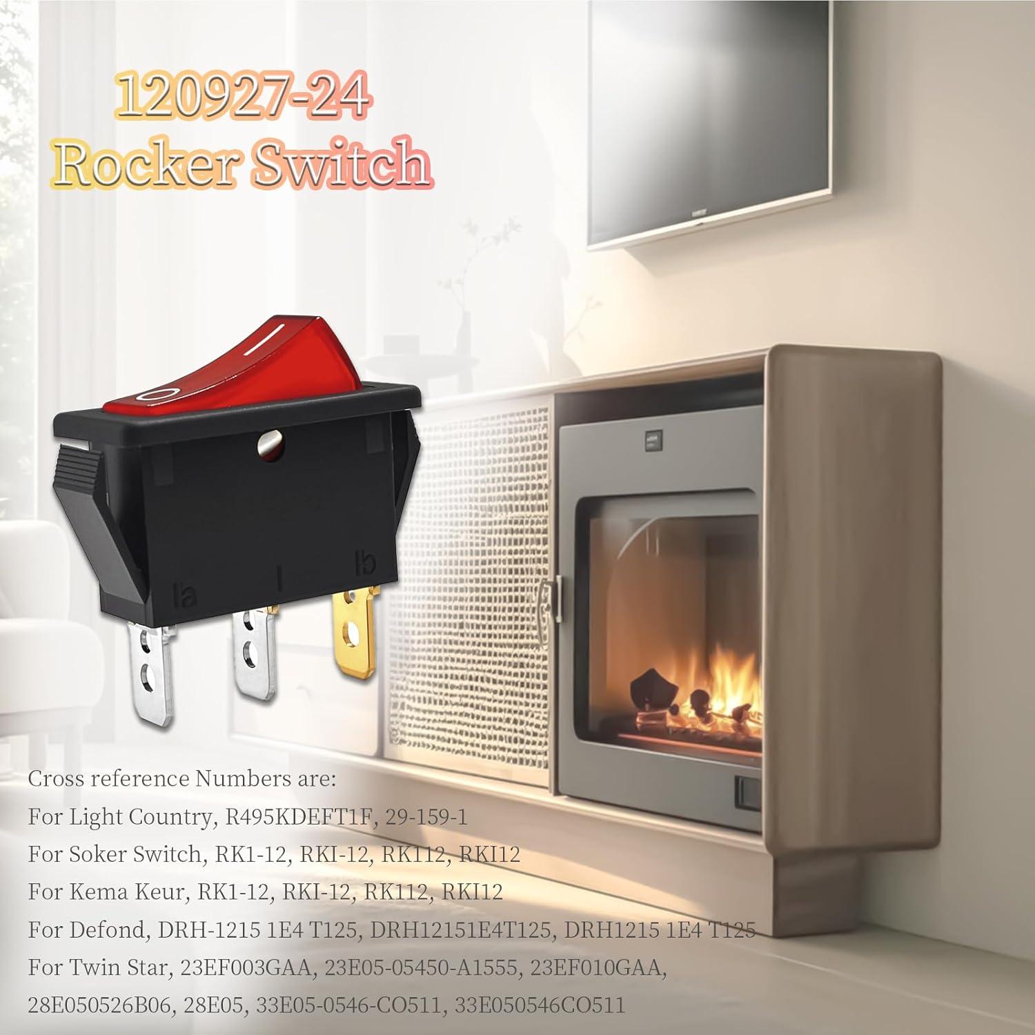 Interruptor de Chimenea Eléctrica LKJ 120927-24 20A 125VAC