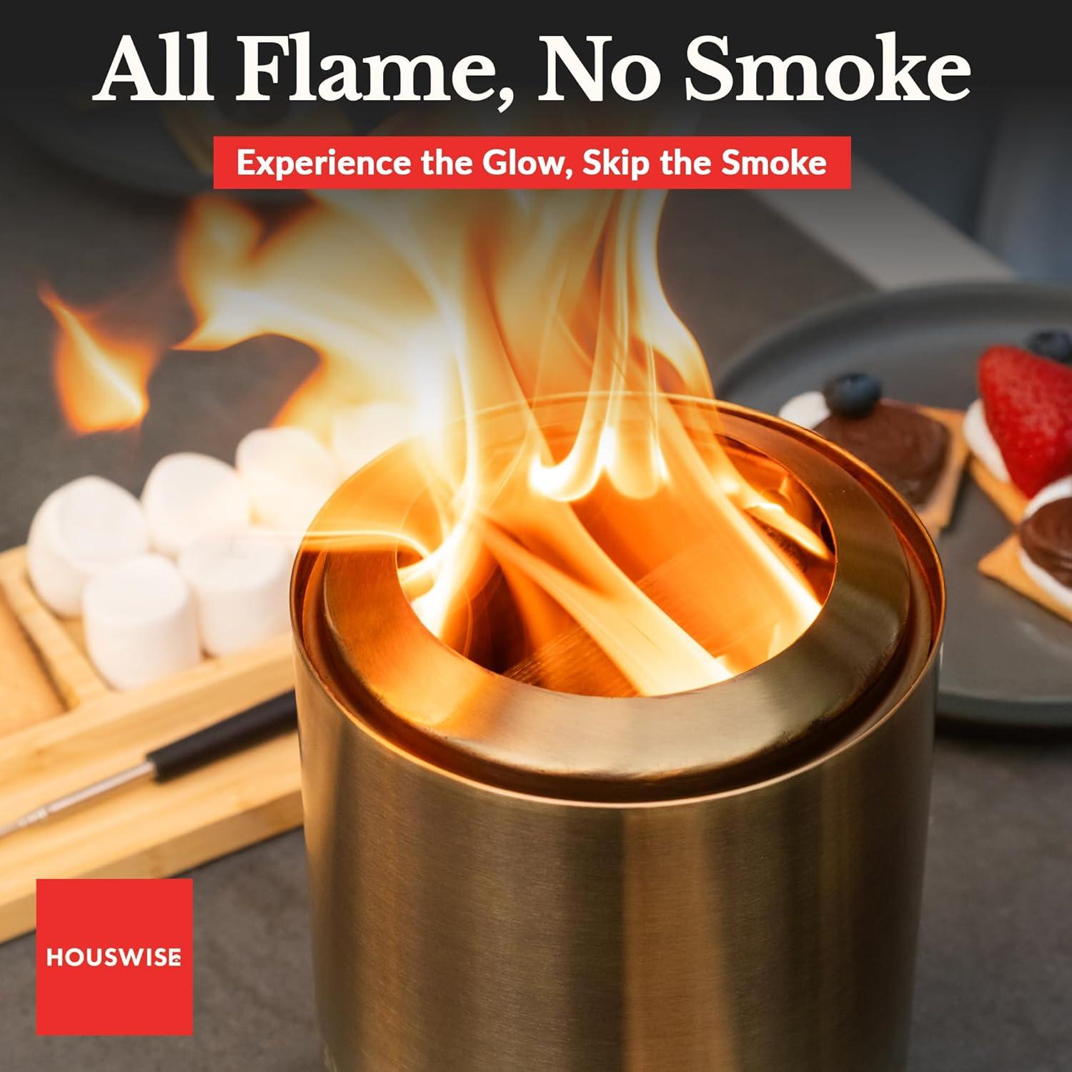 Hoguera de Mesa Sin Humo Houswise 8 Pulgadas Acero Inoxidable