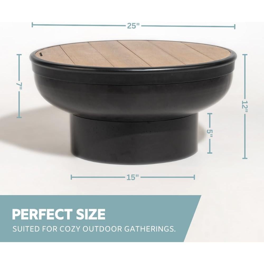 Mesa de Fogata DENKOE Redonda de Hierro Fundido 63.5 cm