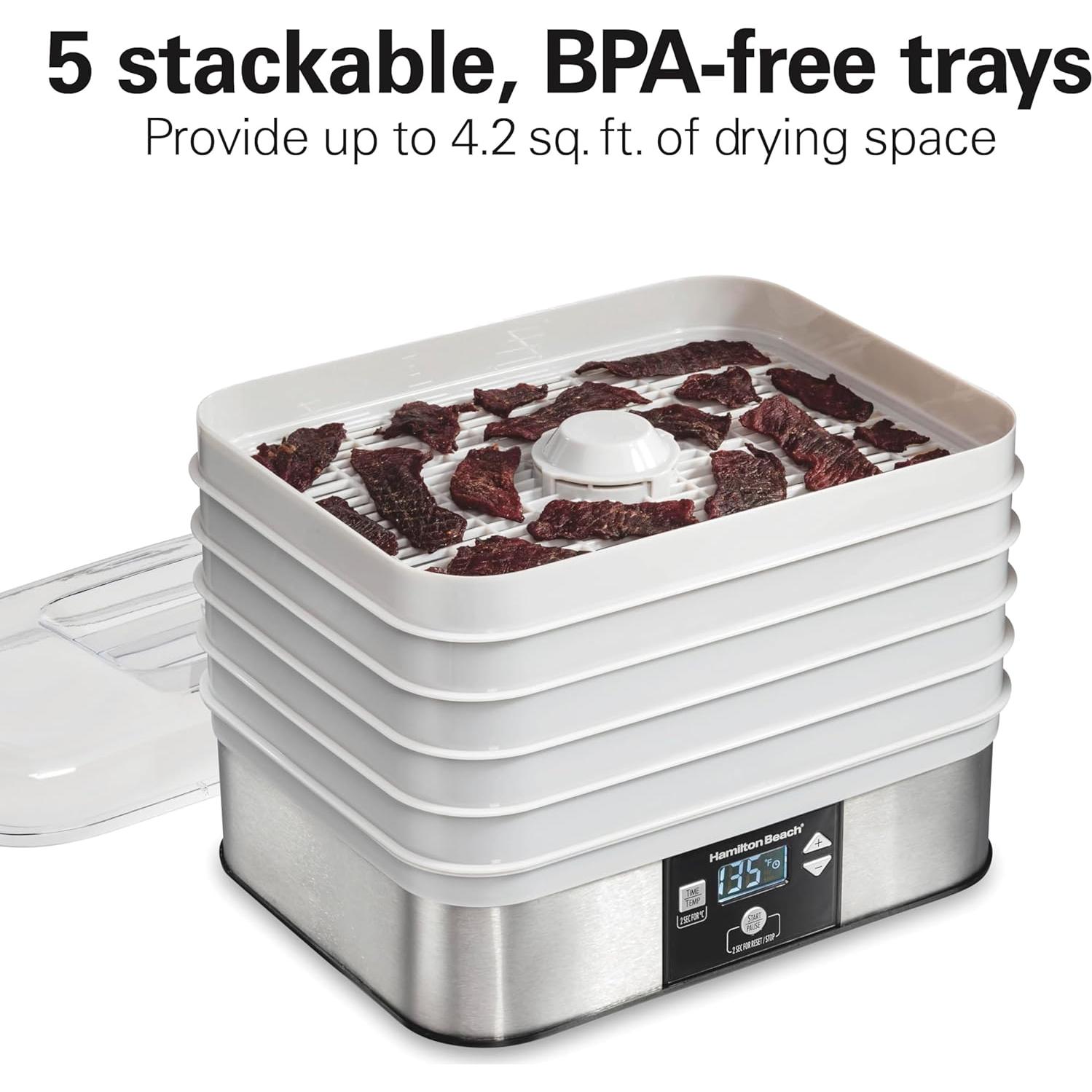 Deshidratador de Alimentos Digital Hamilton Beach 5 Bandejas 500W
