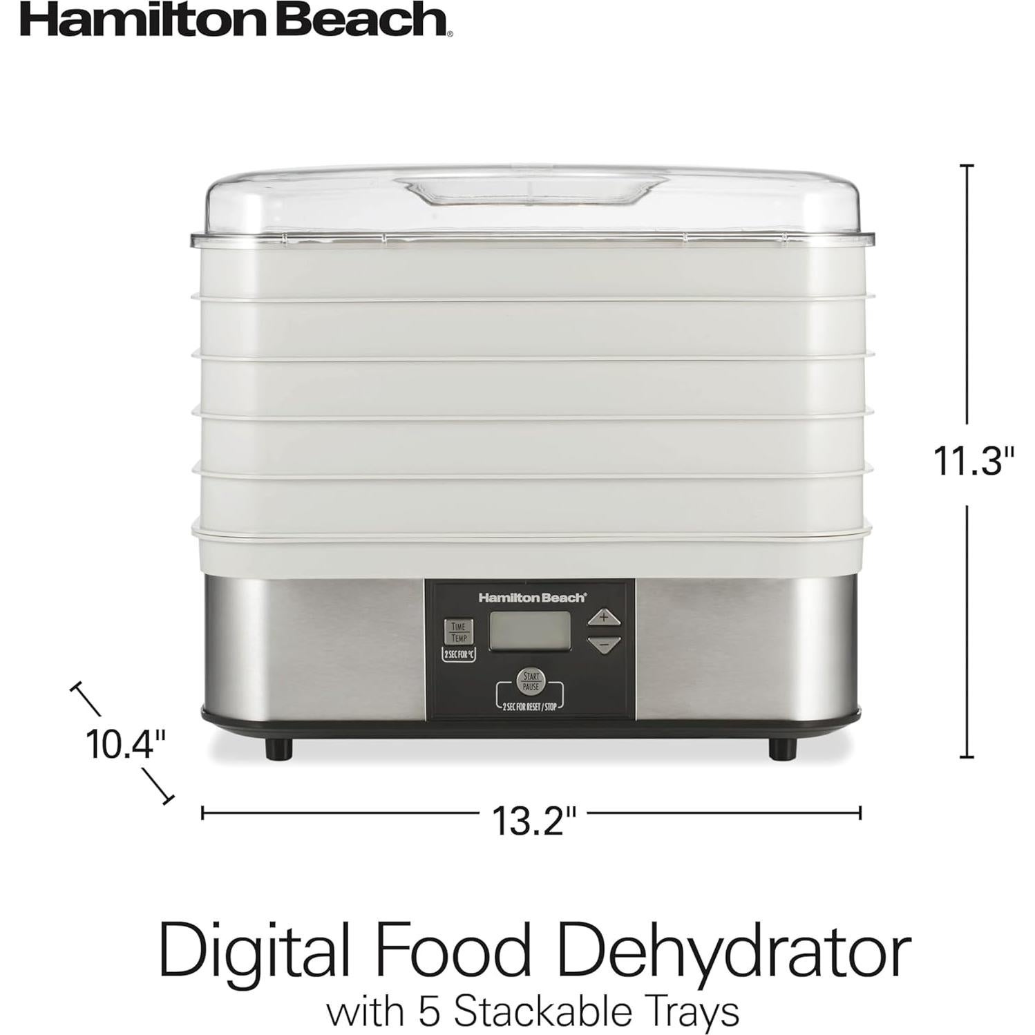 Deshidratador de Alimentos Digital Hamilton Beach 5 Bandejas 500W
