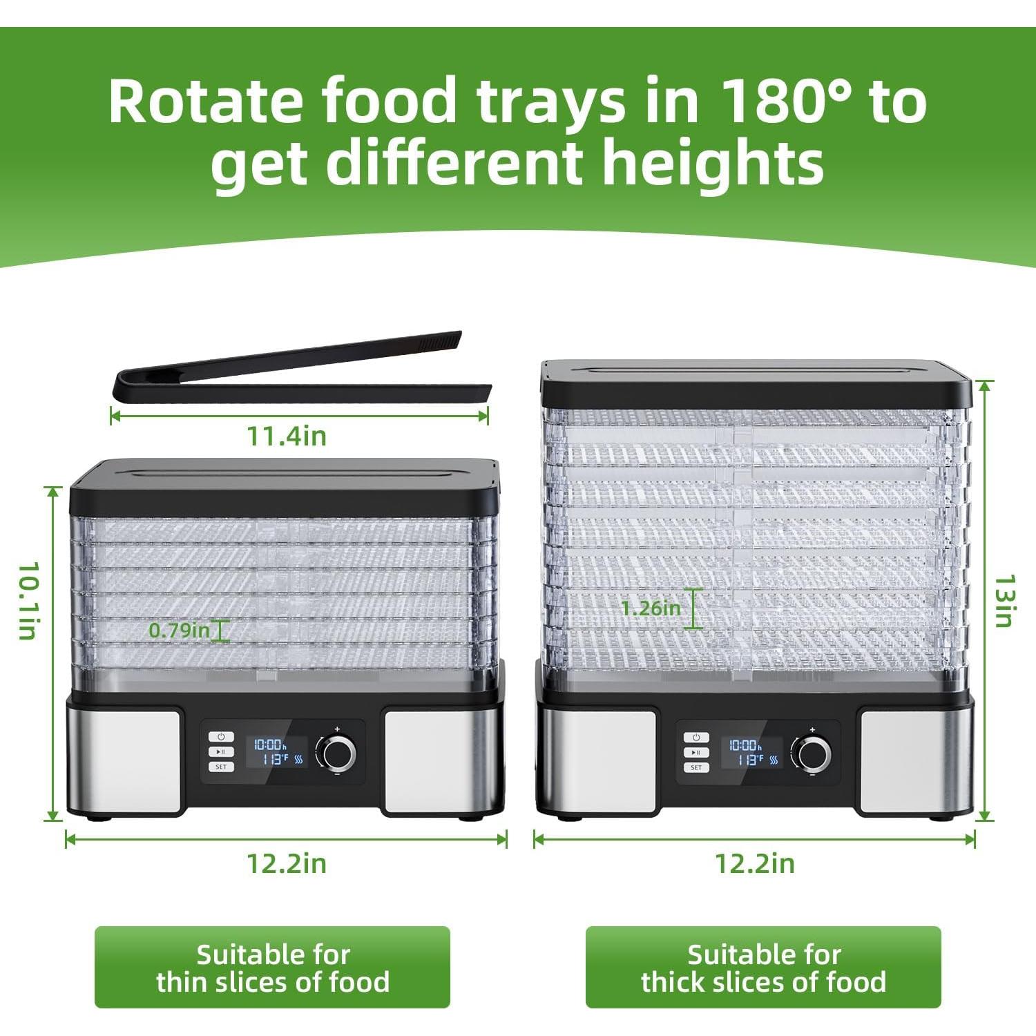 Deshidratador de Alimentos TINANA 7 Estantes 400W Acero Inoxidable