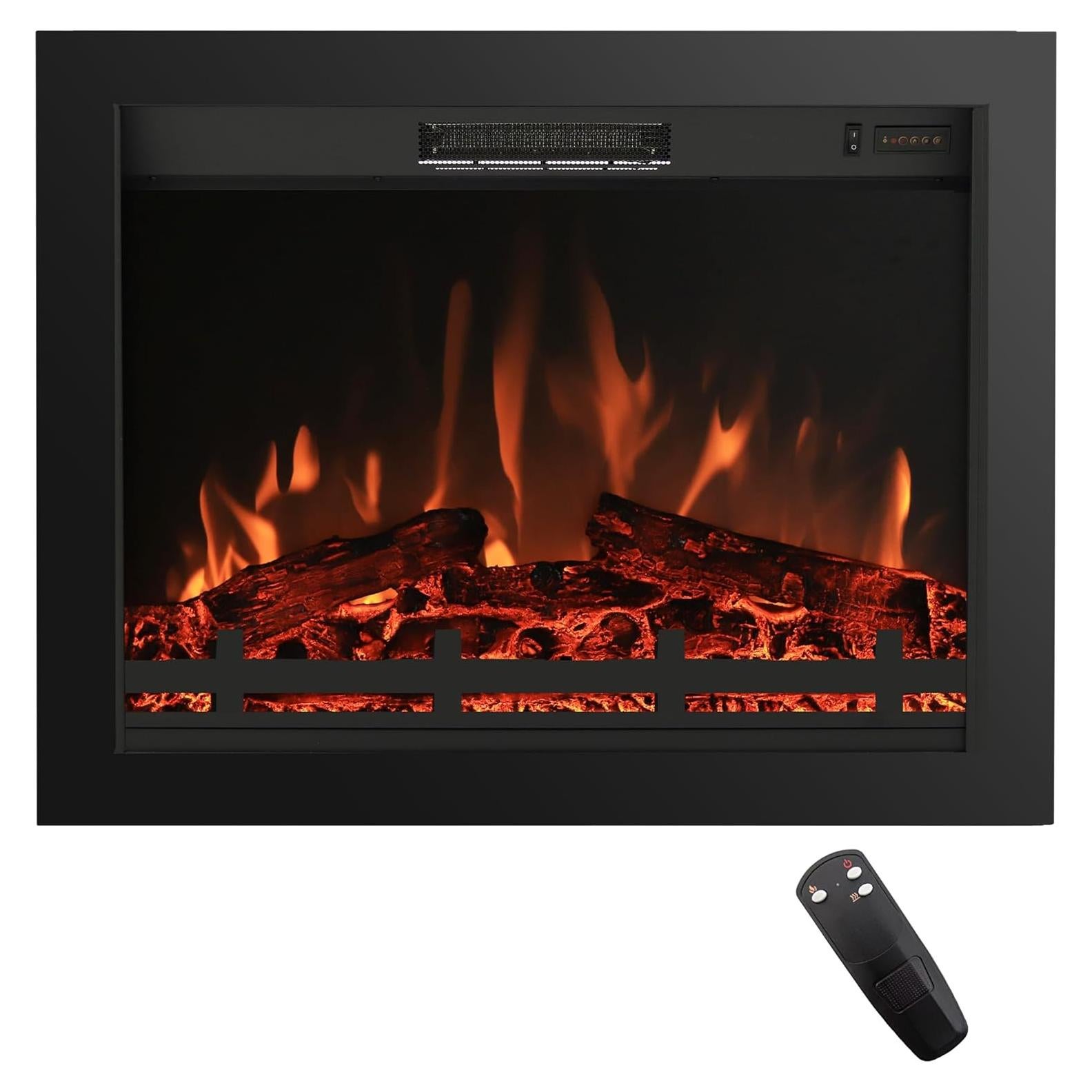 Chimenea Eléctrica Insertar RODALFLAME 83.82 cm 750/1500W Negro