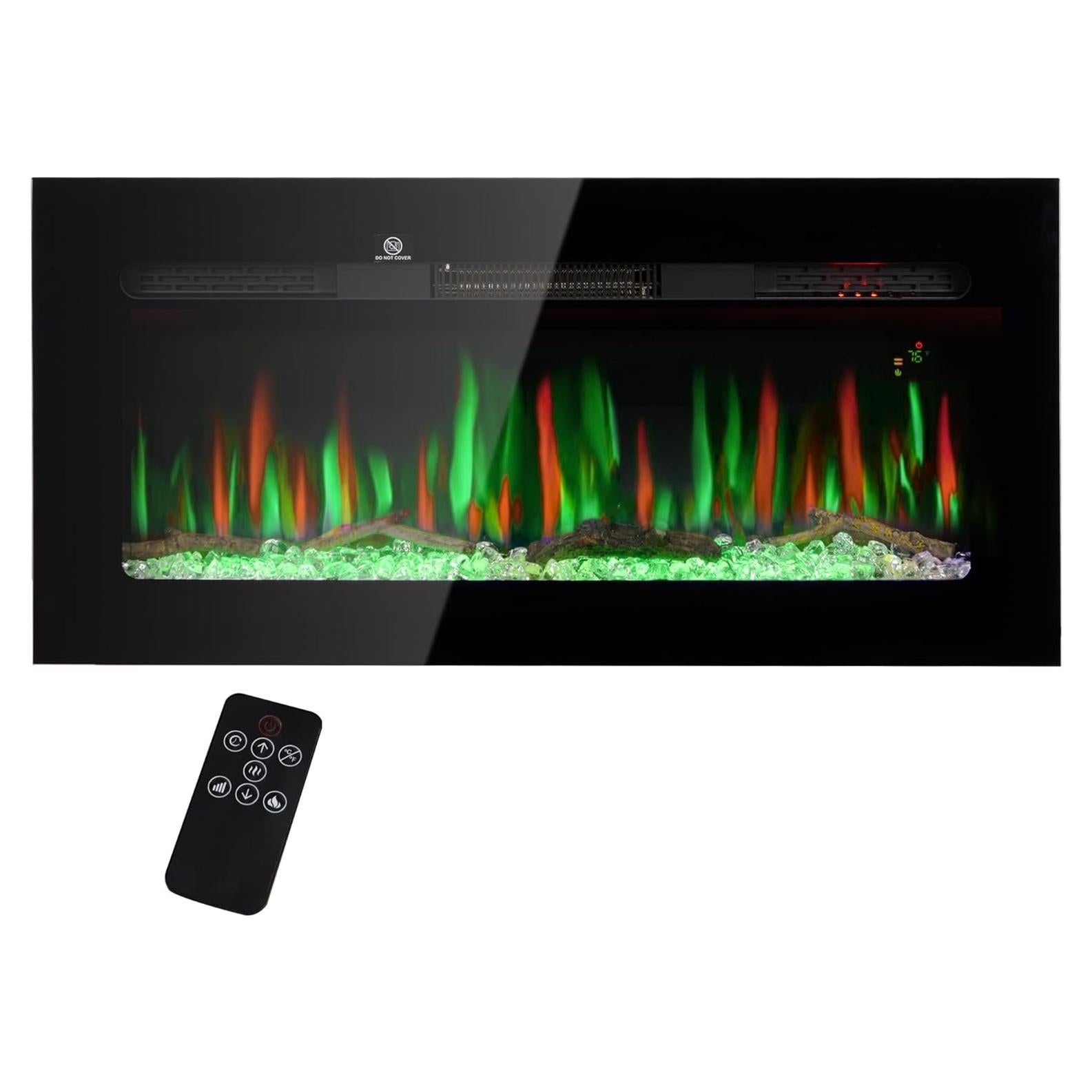 Chimenea Eléctrica Genérico 100 cm Montada Pared 1500W