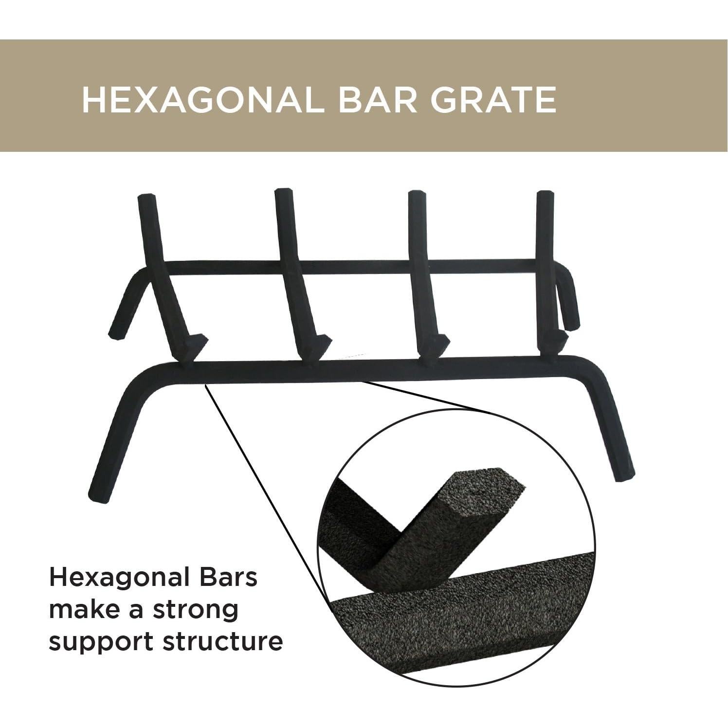 Rejilla de Chimenea Panacea 45,72 cm Hierro Forjado Negra