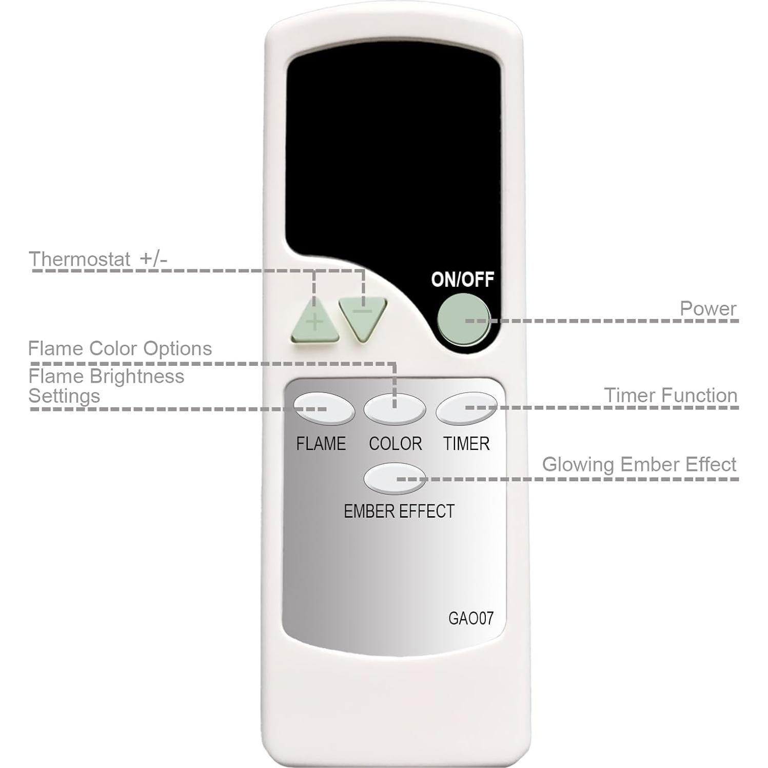 Control Remoto Real Flame 8080E para Chimenea Eléctrica