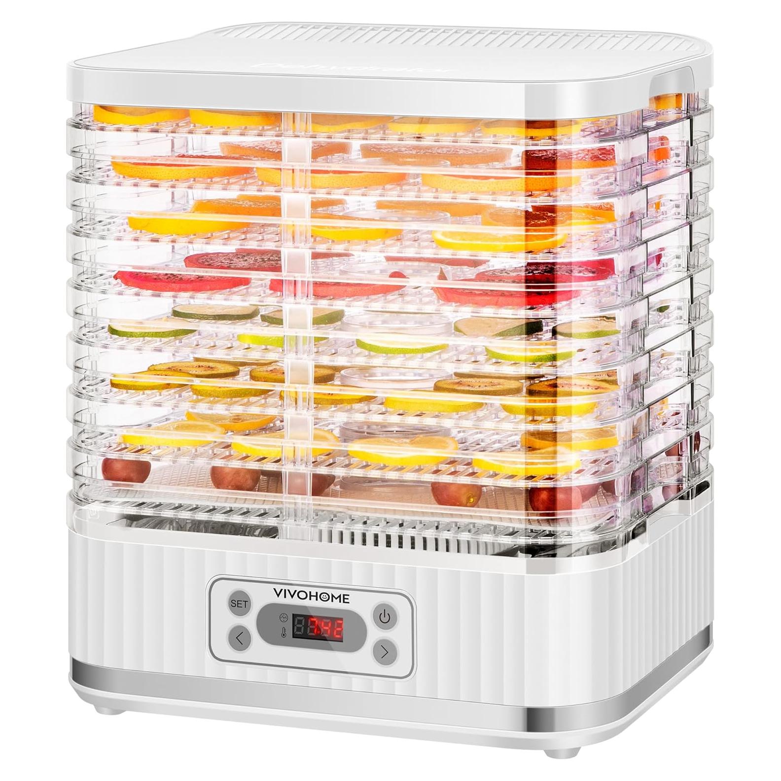 Deshidratador de Alimentos VIVOHOME 8 Bandejas 400W Blanco