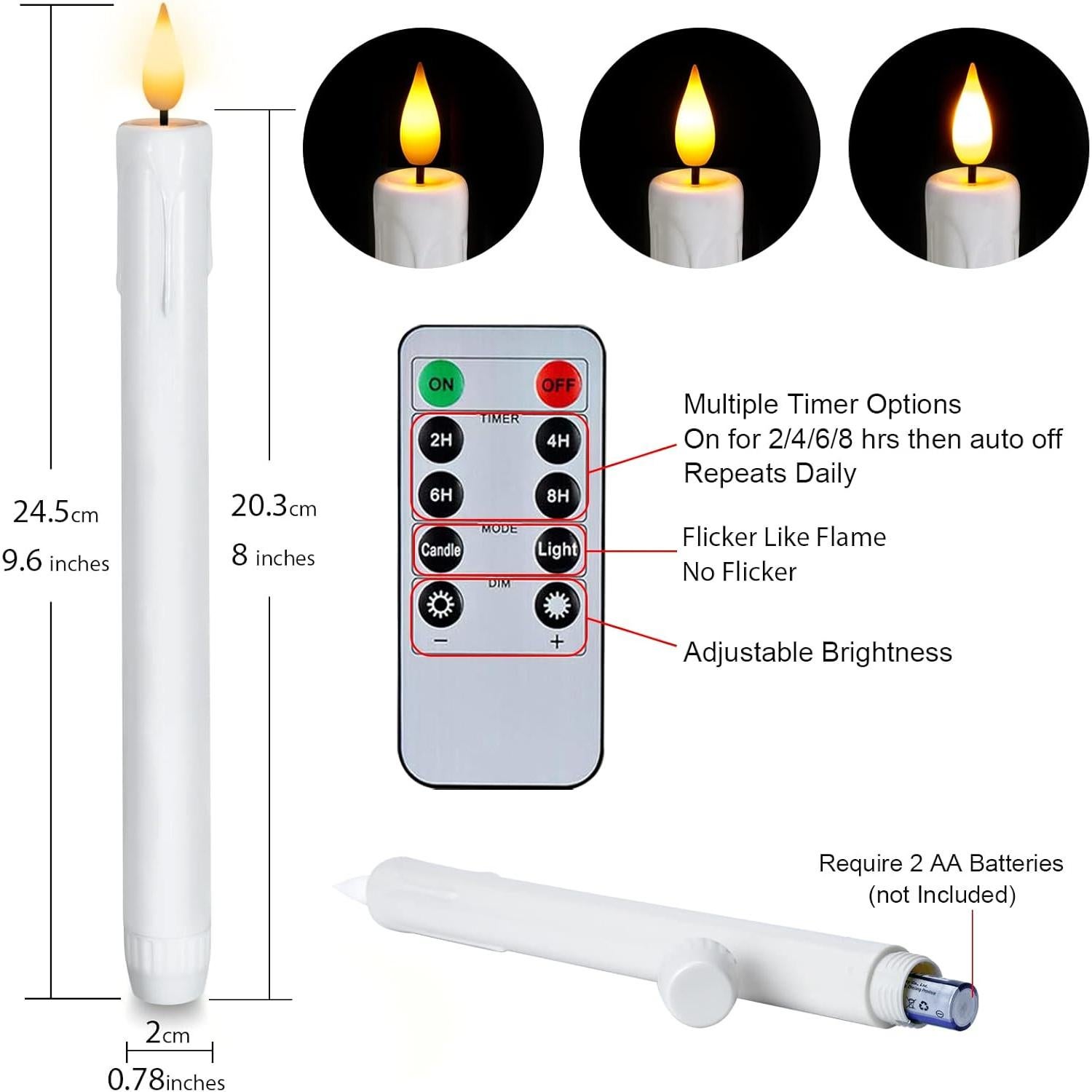 Homemory 3 Velas LED Sin Llama Blancas con Control Remoto