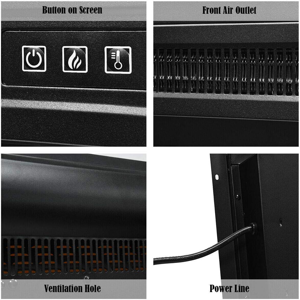 Chimenea Eléctrica HPW 1400W Montada en Pared con Control Remoto