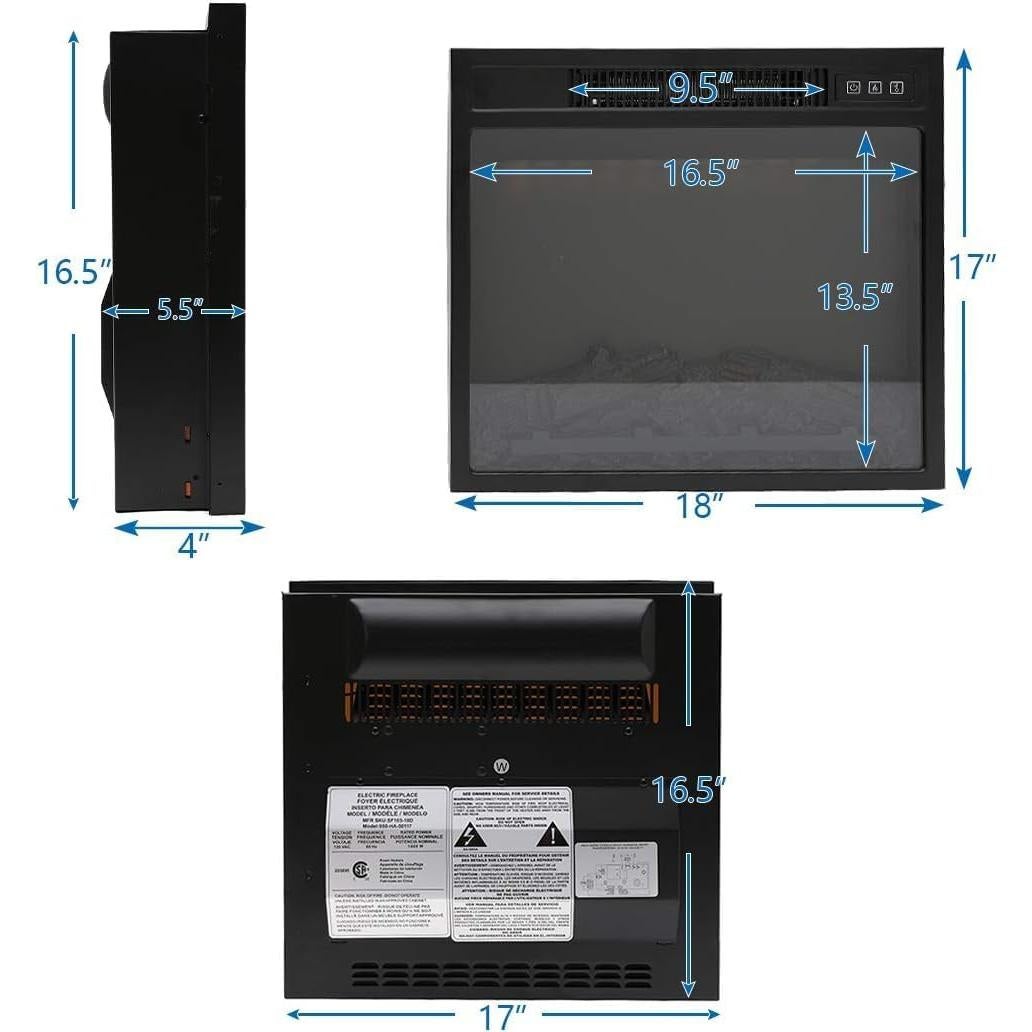 Chimenea Eléctrica HPW 1400W Montada en Pared con Control Remoto