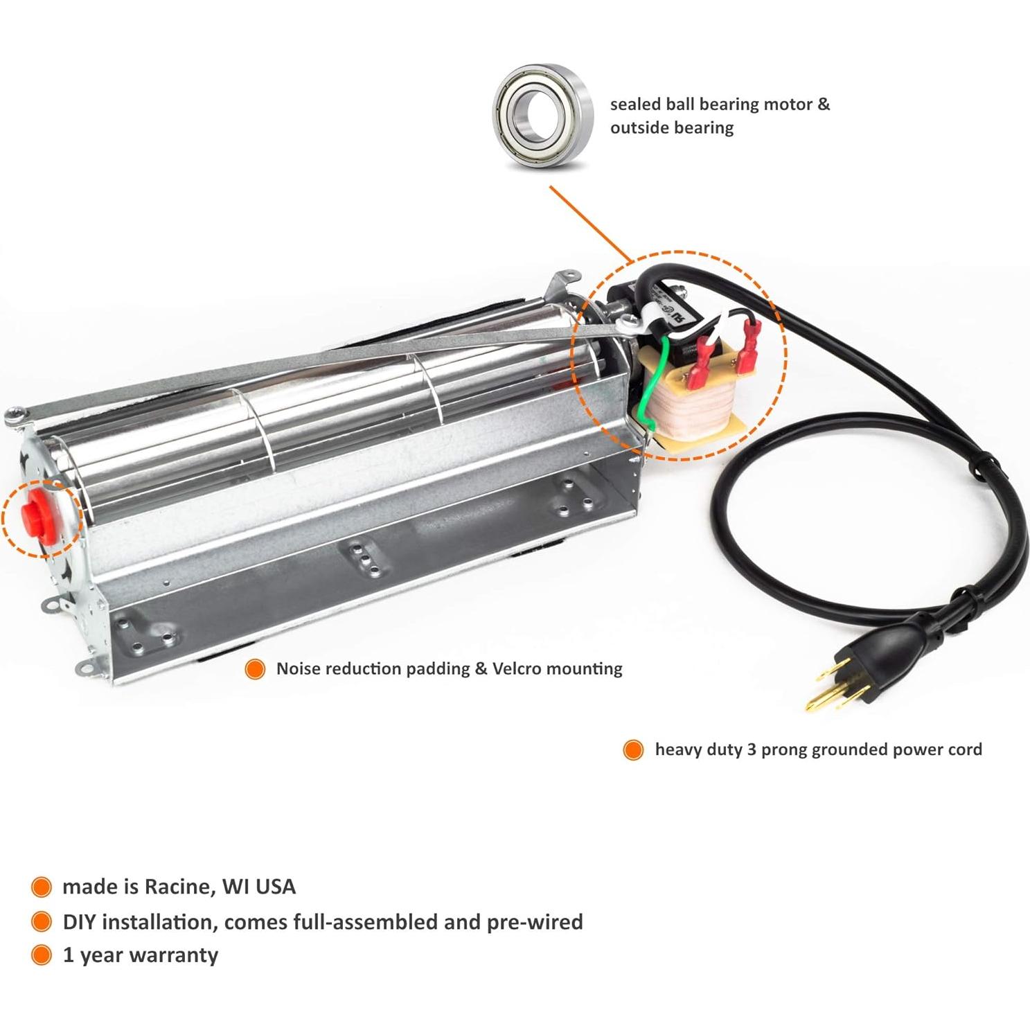 Kit Soplador FK12 FireplaceBlowersOnline 130 CFM Silencioso