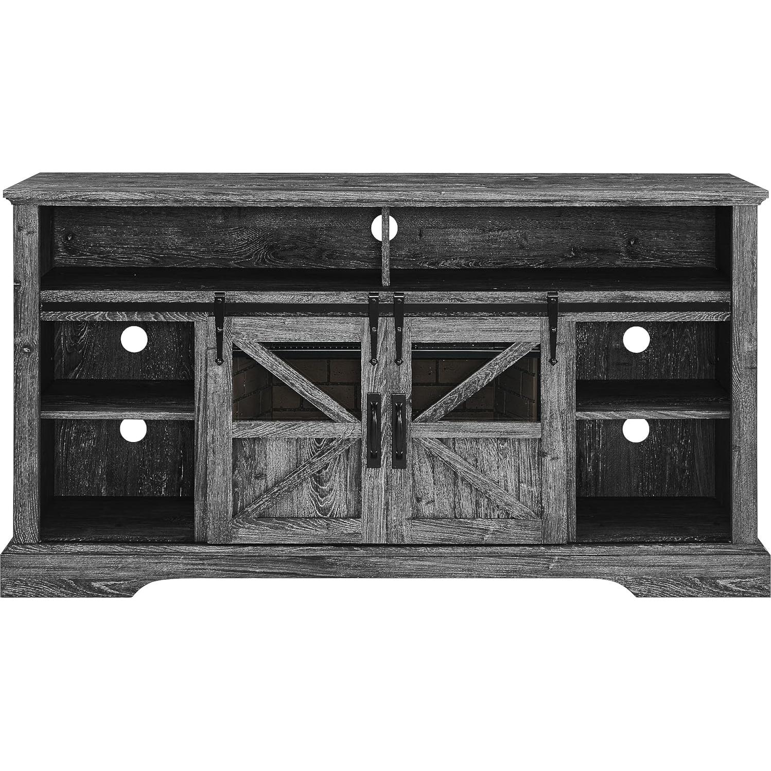 Centro de Entretenimiento con Chimenea Eléctrica 152 cm Roble Oscuro