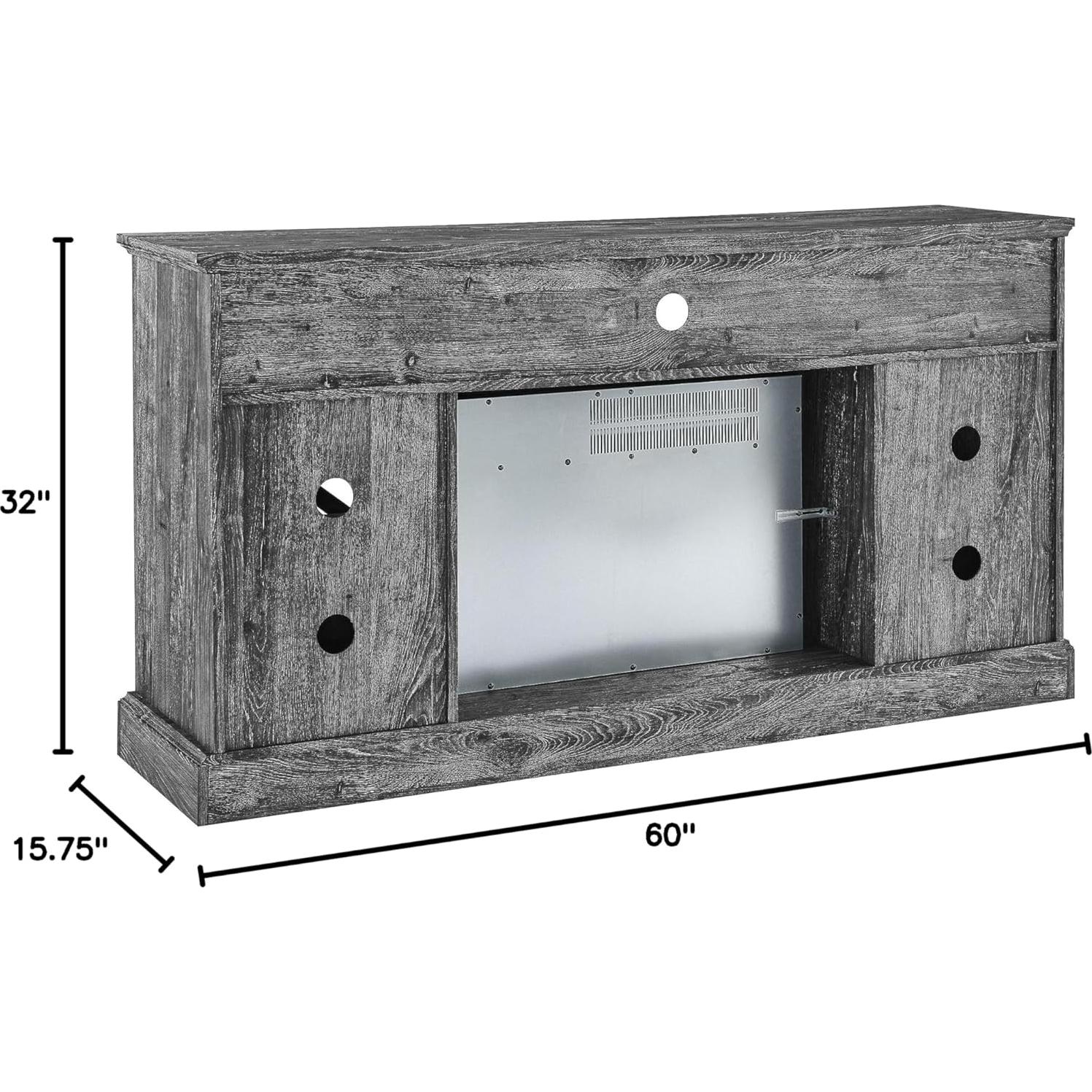 Centro de Entretenimiento con Chimenea Eléctrica 152 cm Roble Oscuro
