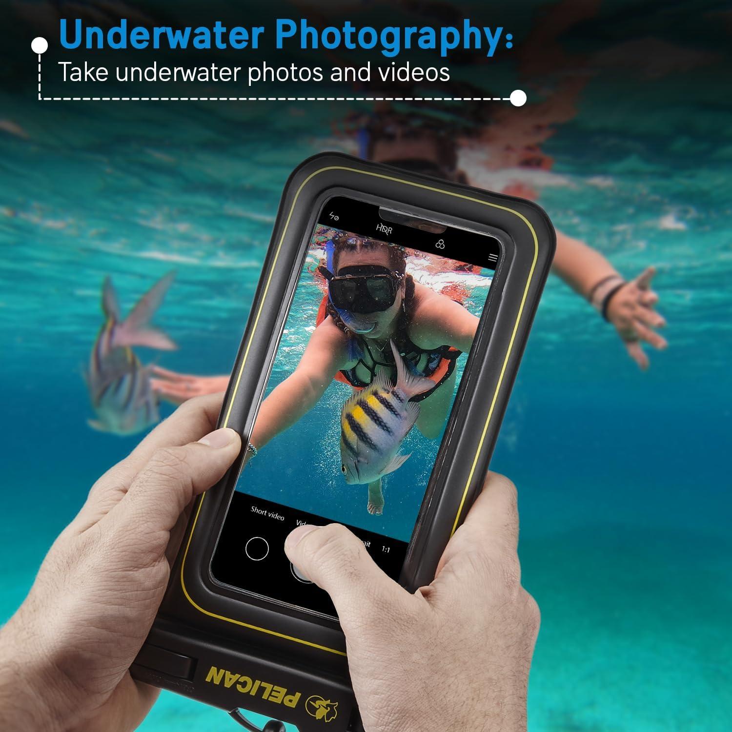 Funda Flotante Impermeable Pelican Marine IP68 - Negro/Amarillo