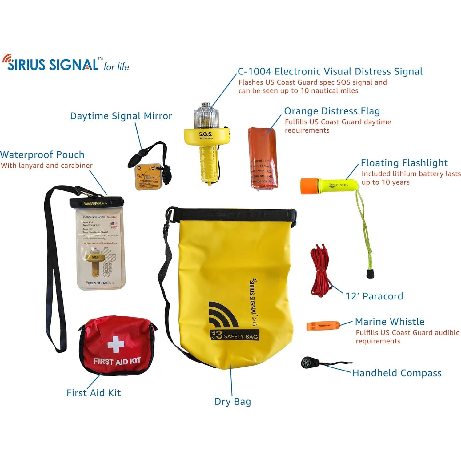 Kit de Seguridad y Emergencia Sirius Signal SB-3L para Barcos