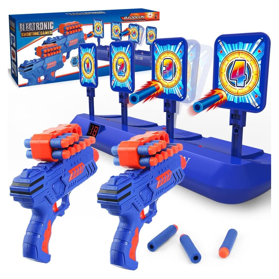 BAODLON Objetivos Digitales de Tiro con 2 Pistolas y 40 Dardos