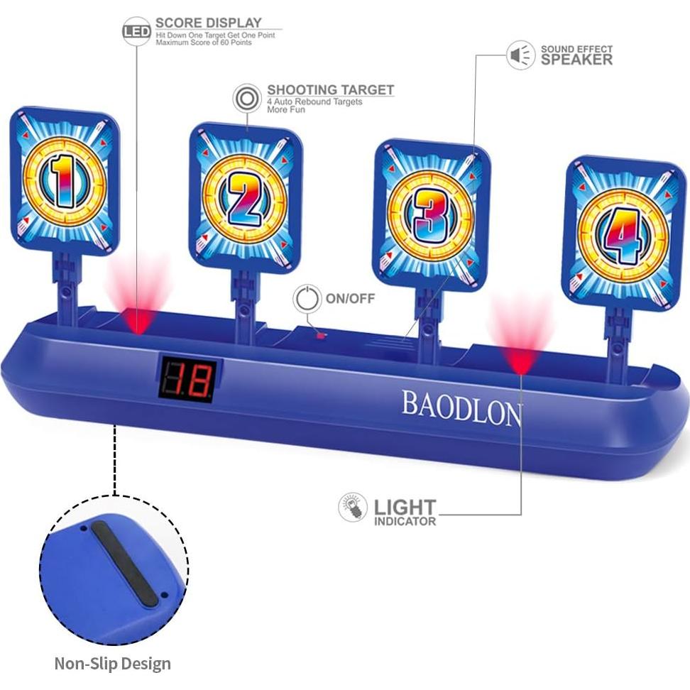 BAODLON Objetivos Digitales de Tiro con 2 Pistolas y 40 Dardos