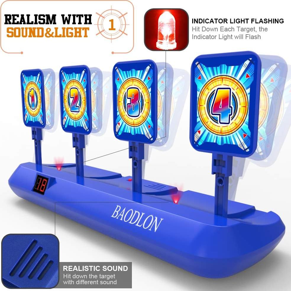 BAODLON Objetivos Digitales de Tiro con 2 Pistolas y 40 Dardos