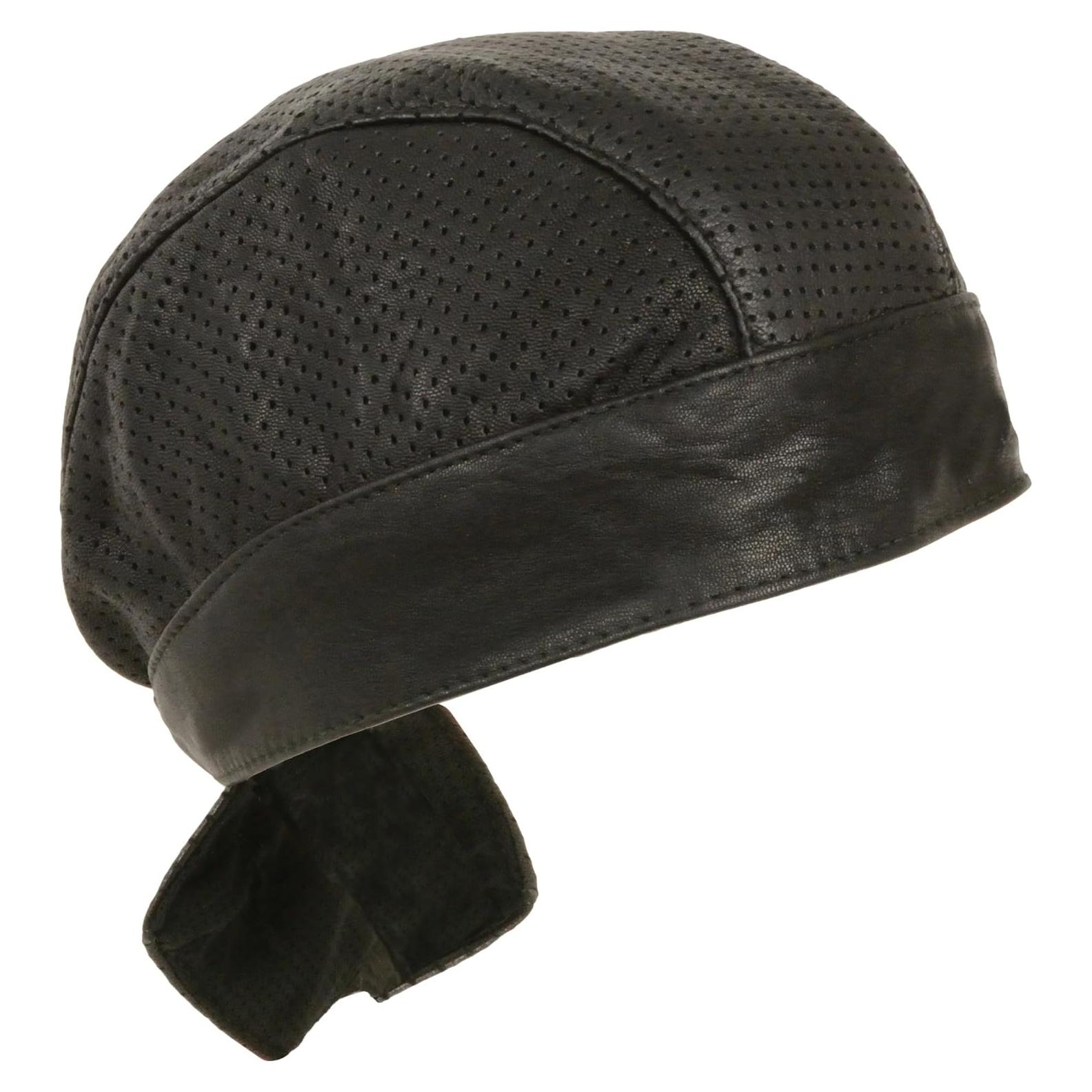 Gorro de Cuero Milwaukee Unisex Perforado Negro Ajustable