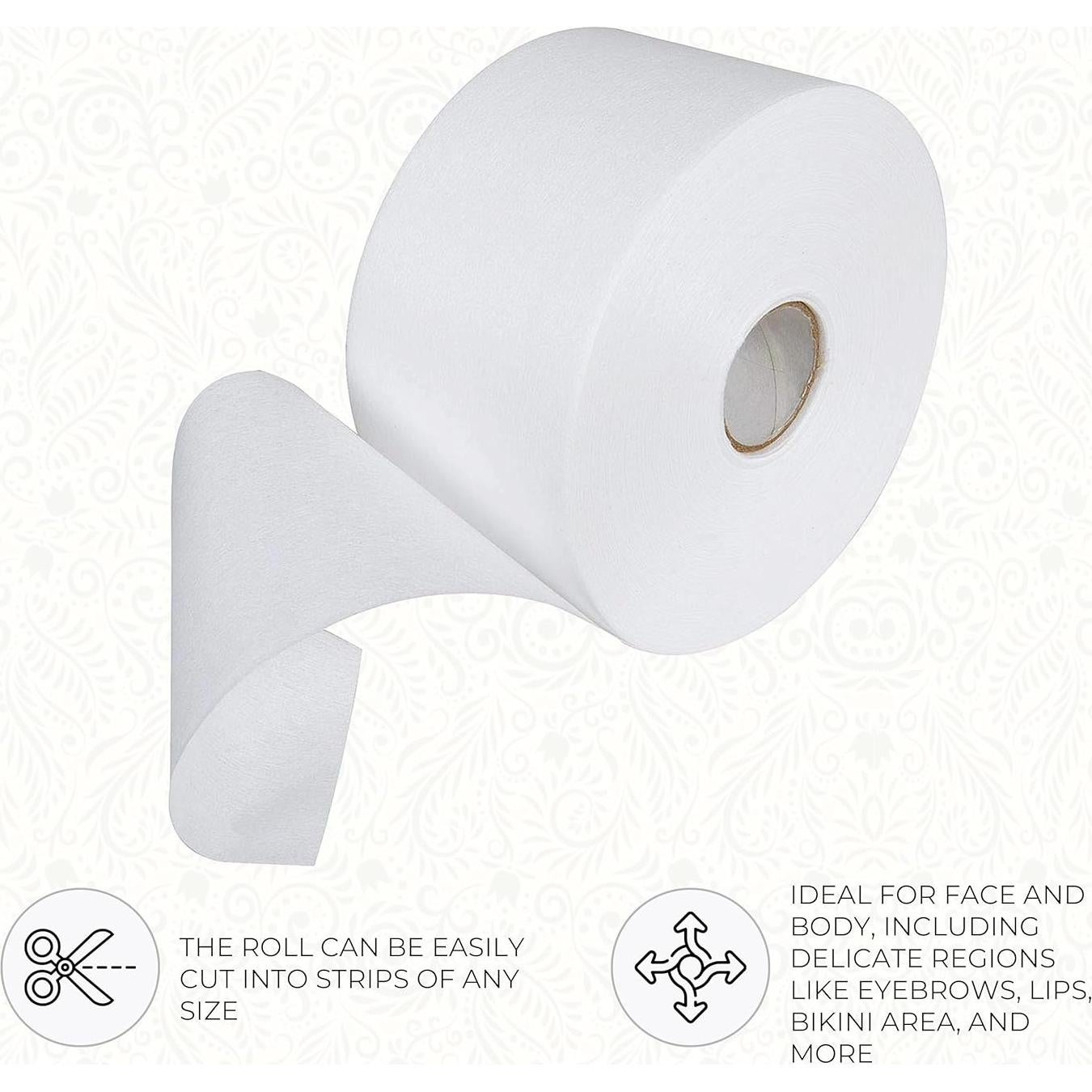 ForPro Non-Woven Epilating Roll for Body and Facial Hair Removal, Tear-Resistant, Lint-Free, 3” x 55 Yards, White