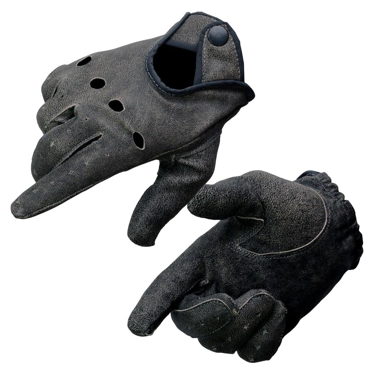 Guantes de Moto Milwaukee Leather MG7507 Cuero Gris Transpirables