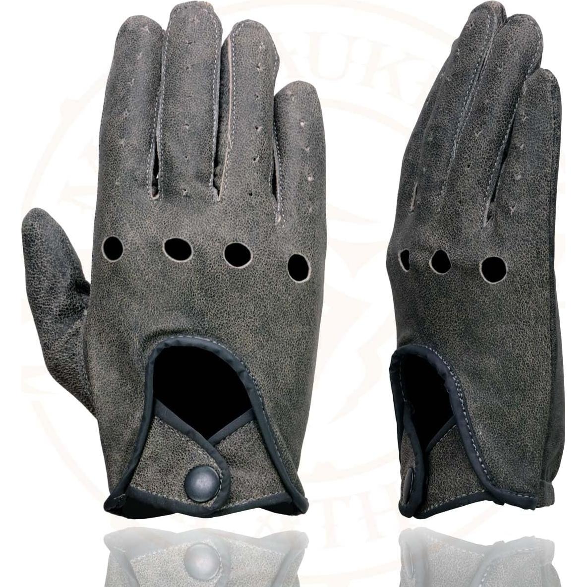 Guantes de Moto Milwaukee Leather MG7507 Cuero Gris Transpirables