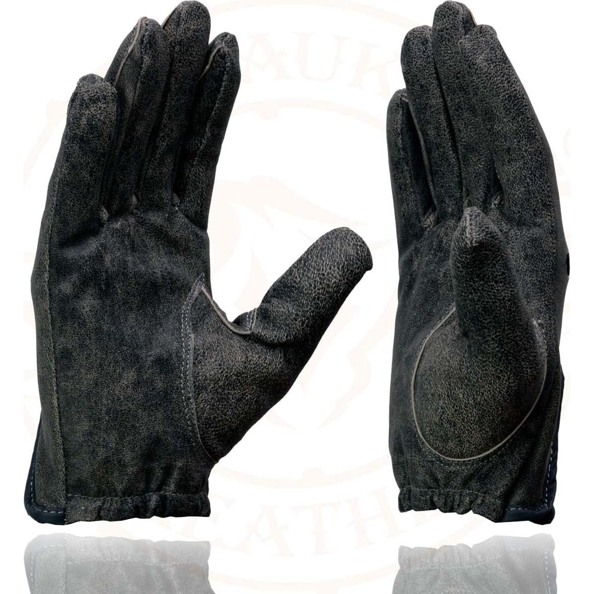 Guantes de Moto Milwaukee Leather MG7507 Cuero Gris Transpirables