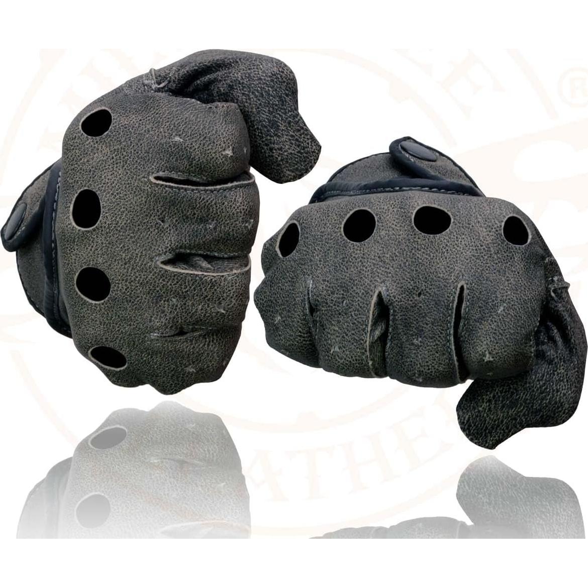 Guantes de Moto Milwaukee Leather MG7507 Cuero Gris Transpirables