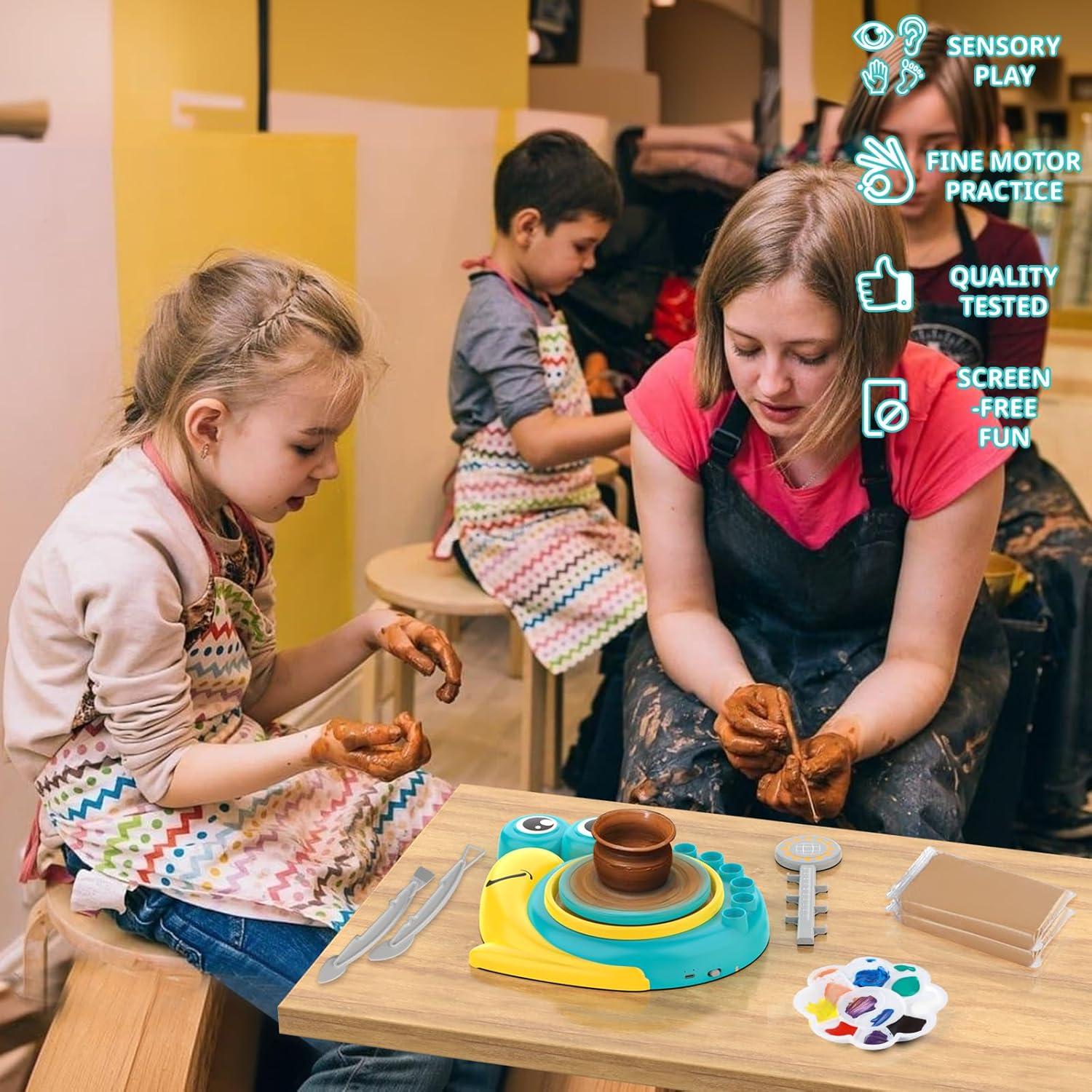 Torno de Alfarería Aujazyble Kit Completo para Niños