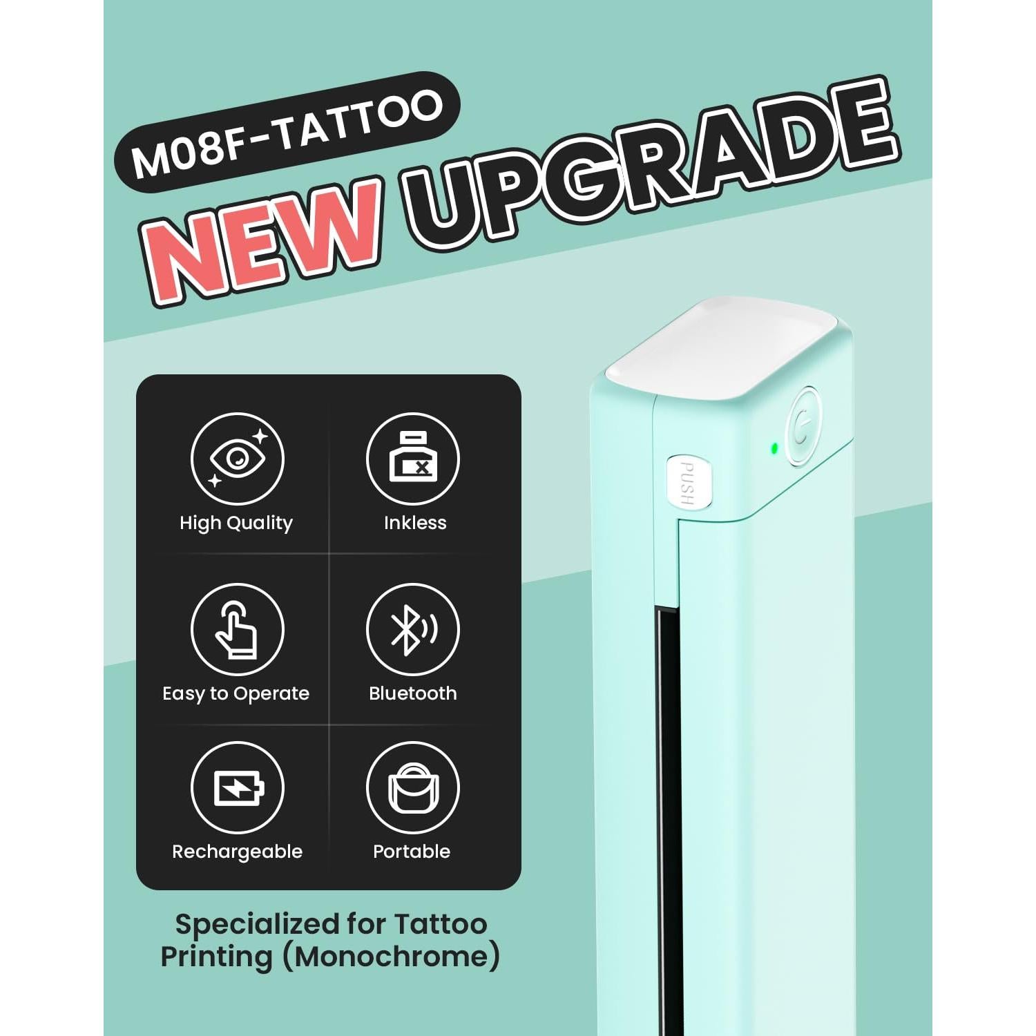 Impresora de Tatuajes Inalámbrica Phomemo M08F, 0.91 kg