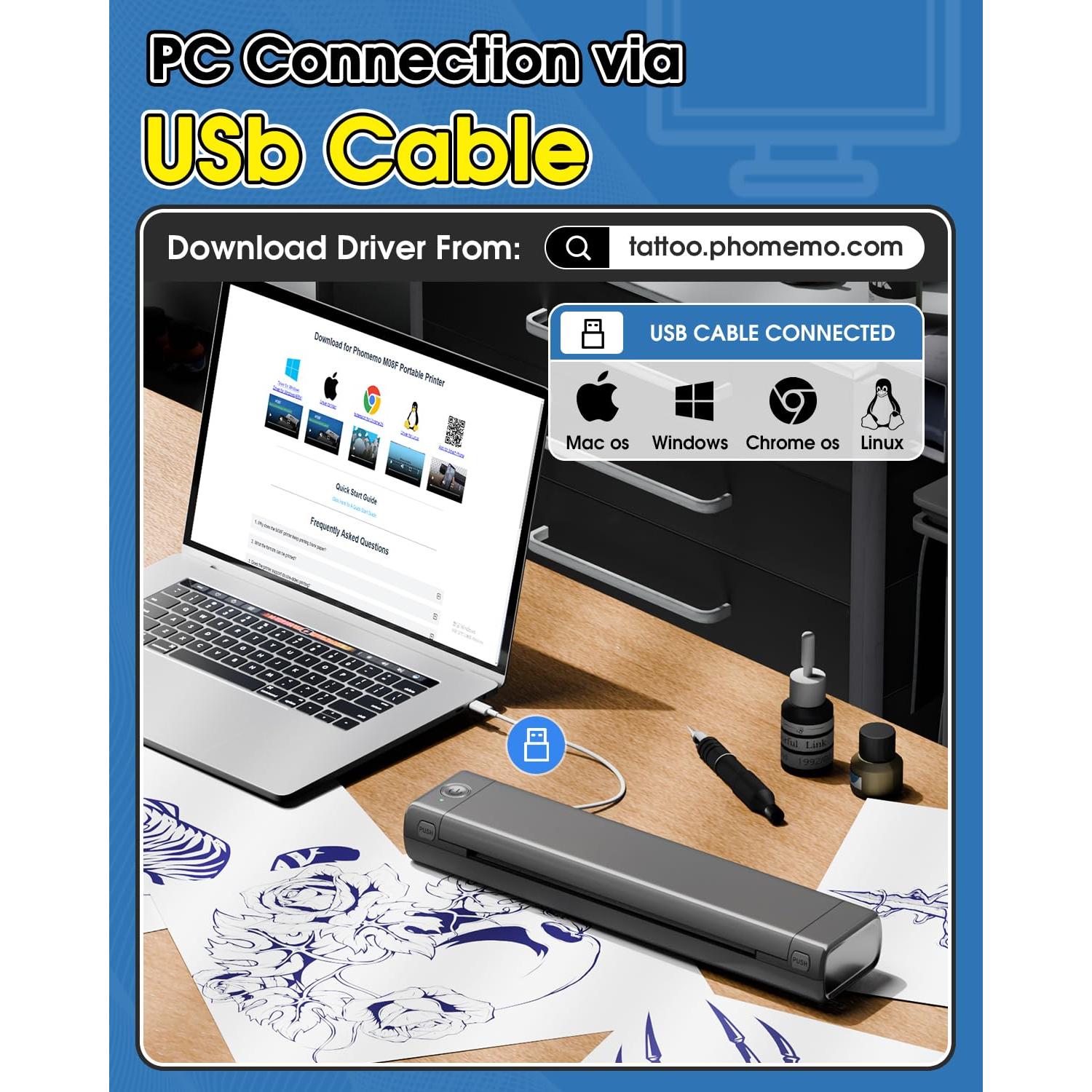 Impresora de Plantillas Phomemo M08F Bluetooth Portátil