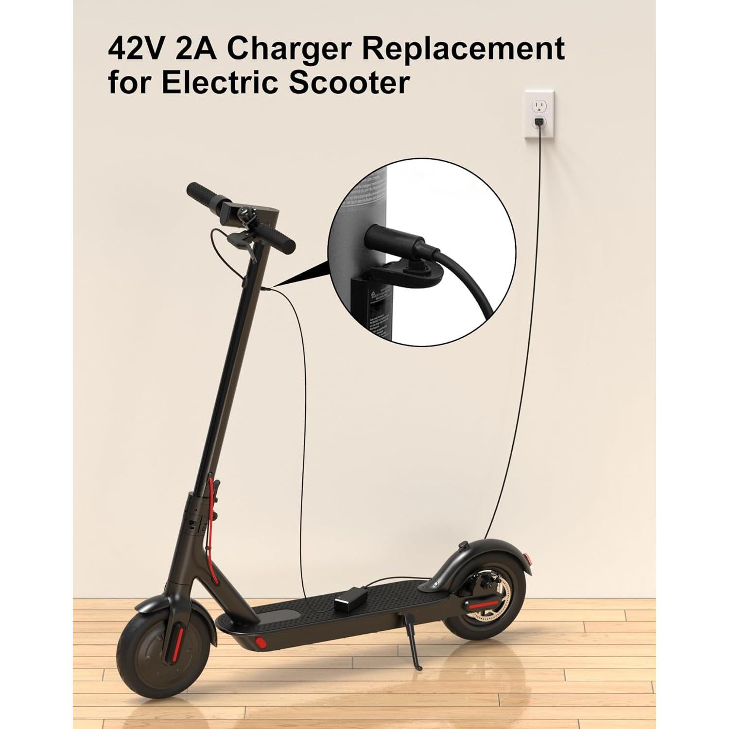 Cargador 42V 2A VHBW para Scooter Eléctrico Gotrax
