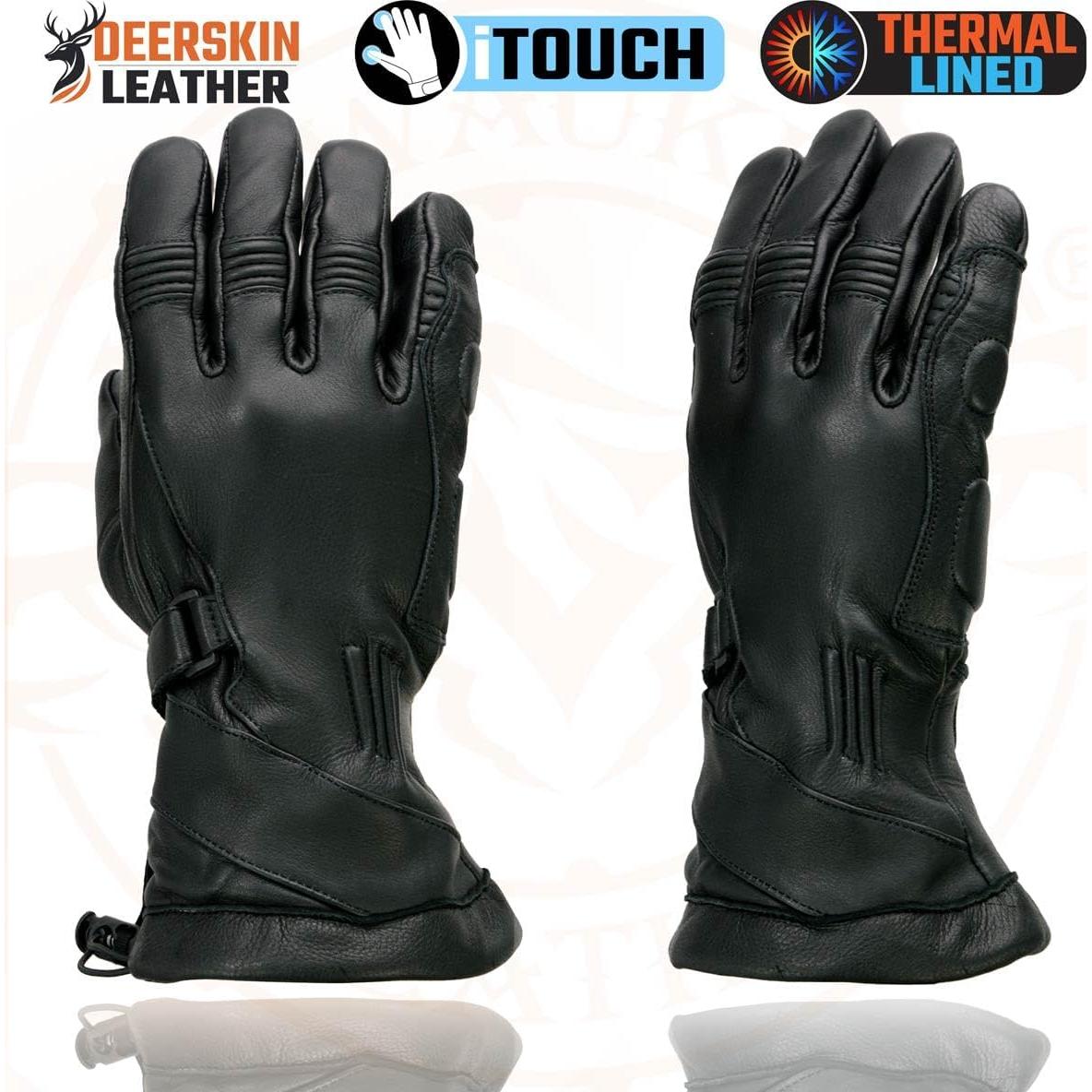 Guantes de motocicleta Milwaukee Leather MG7518 de cuero negro
