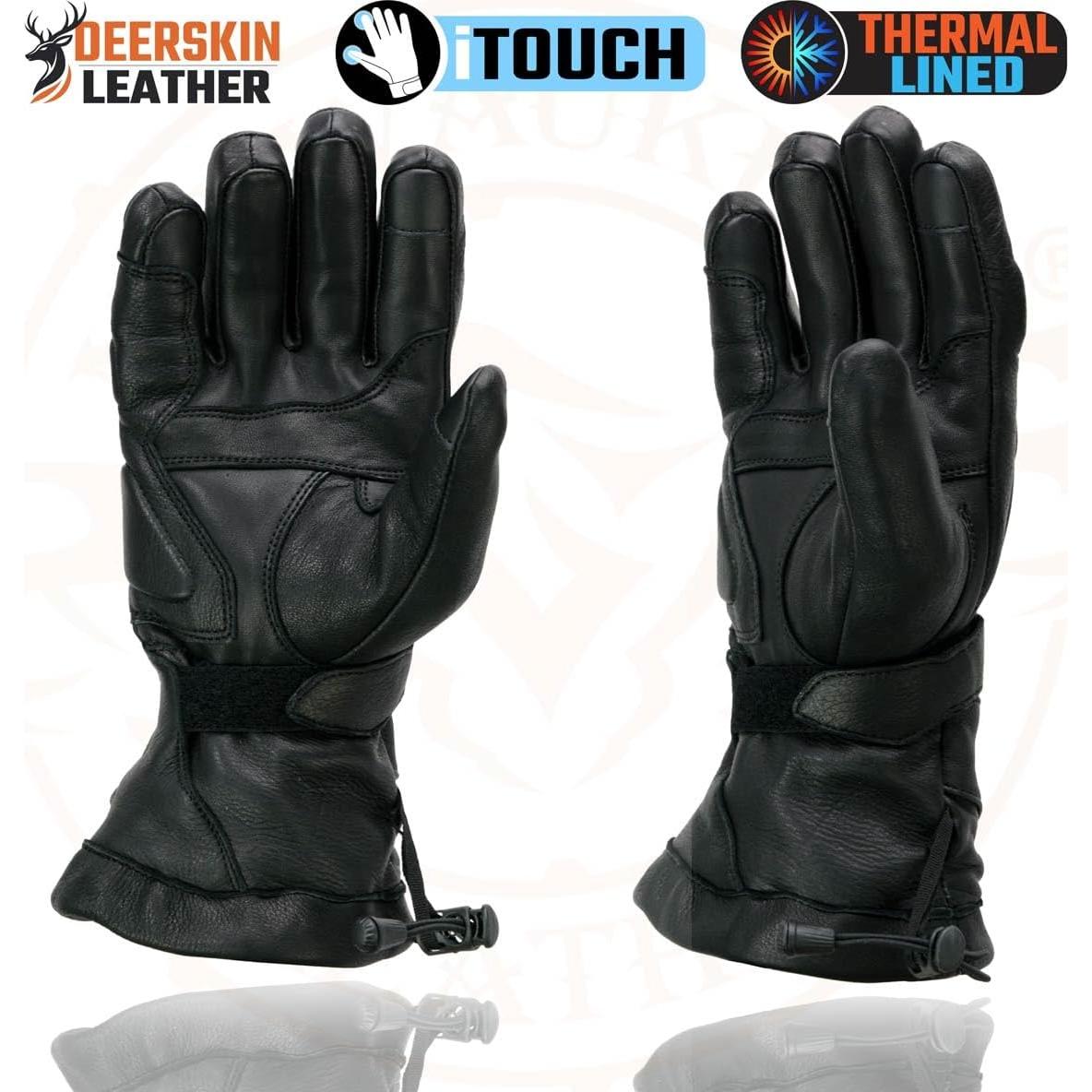 Guantes de motocicleta Milwaukee Leather MG7518 de cuero negro