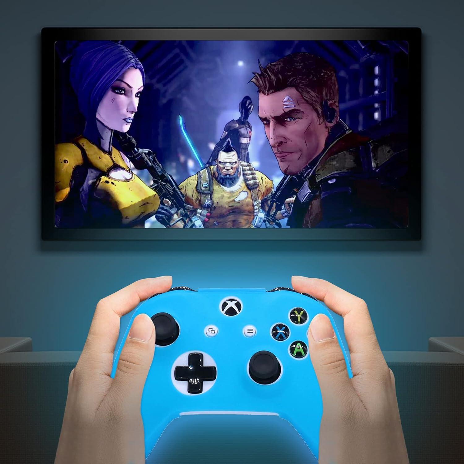 Funda de Silicona Azul para Controlador Xbox One S/X Antideslizante