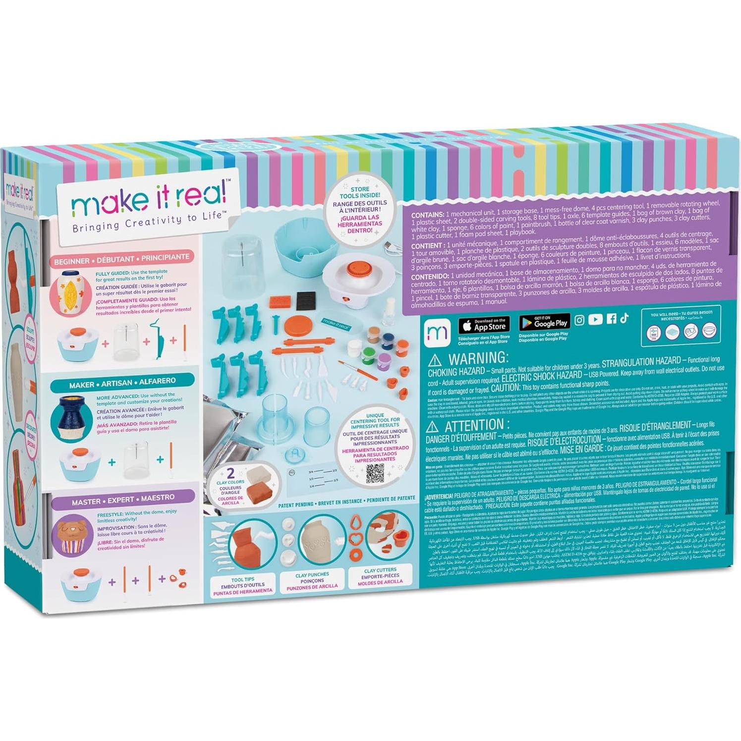 Mini Estudio de Cerámica Deluxe Hazlo Real - Kit DIY 46 Piezas