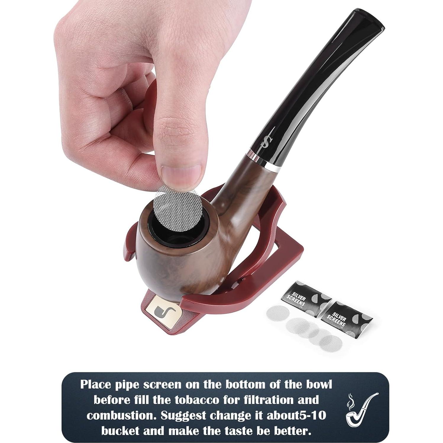 Conjunto de Pipas de Tabaco Joyoldelf Curvada con Accesorios