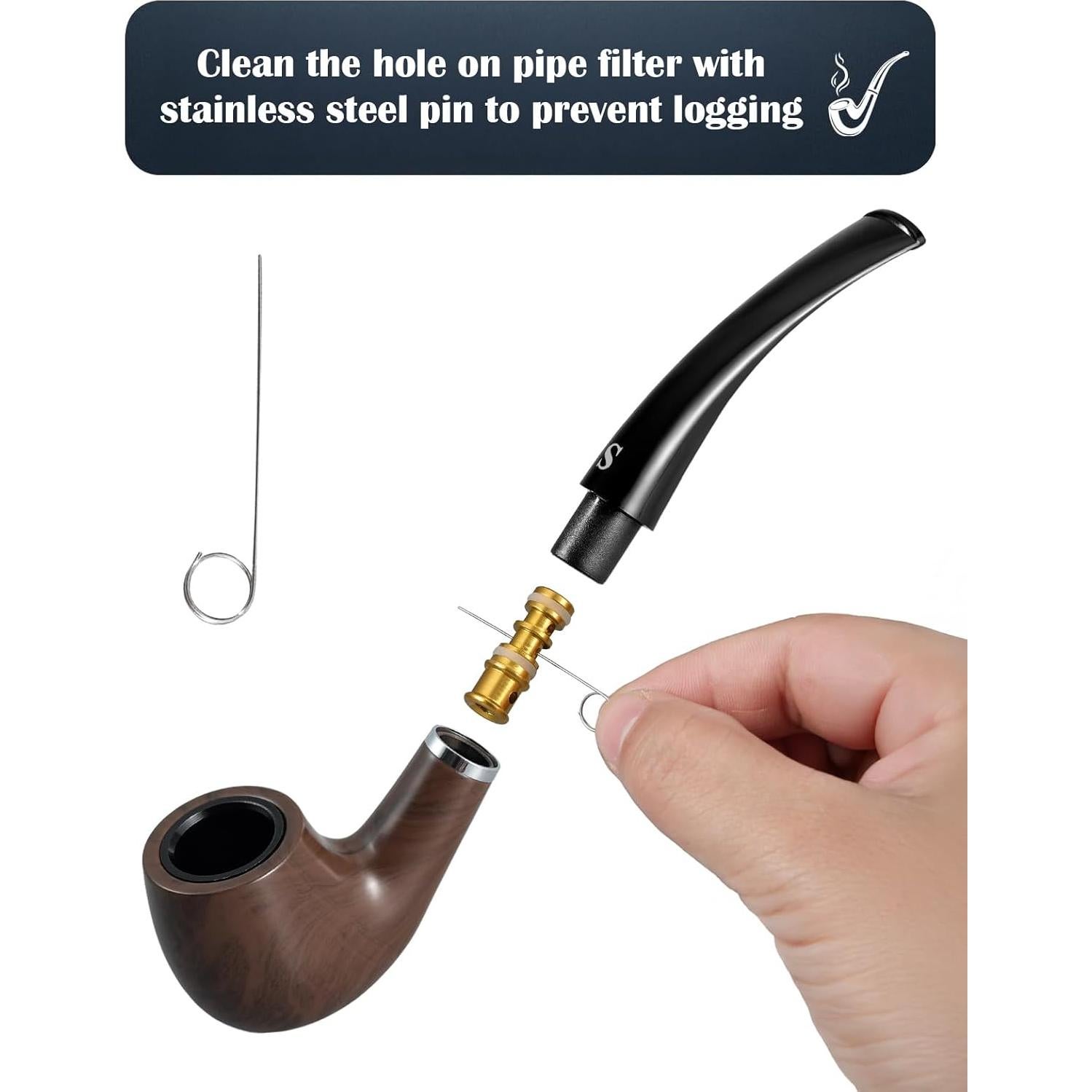 Conjunto de Pipas de Tabaco Joyoldelf Curvada con Accesorios